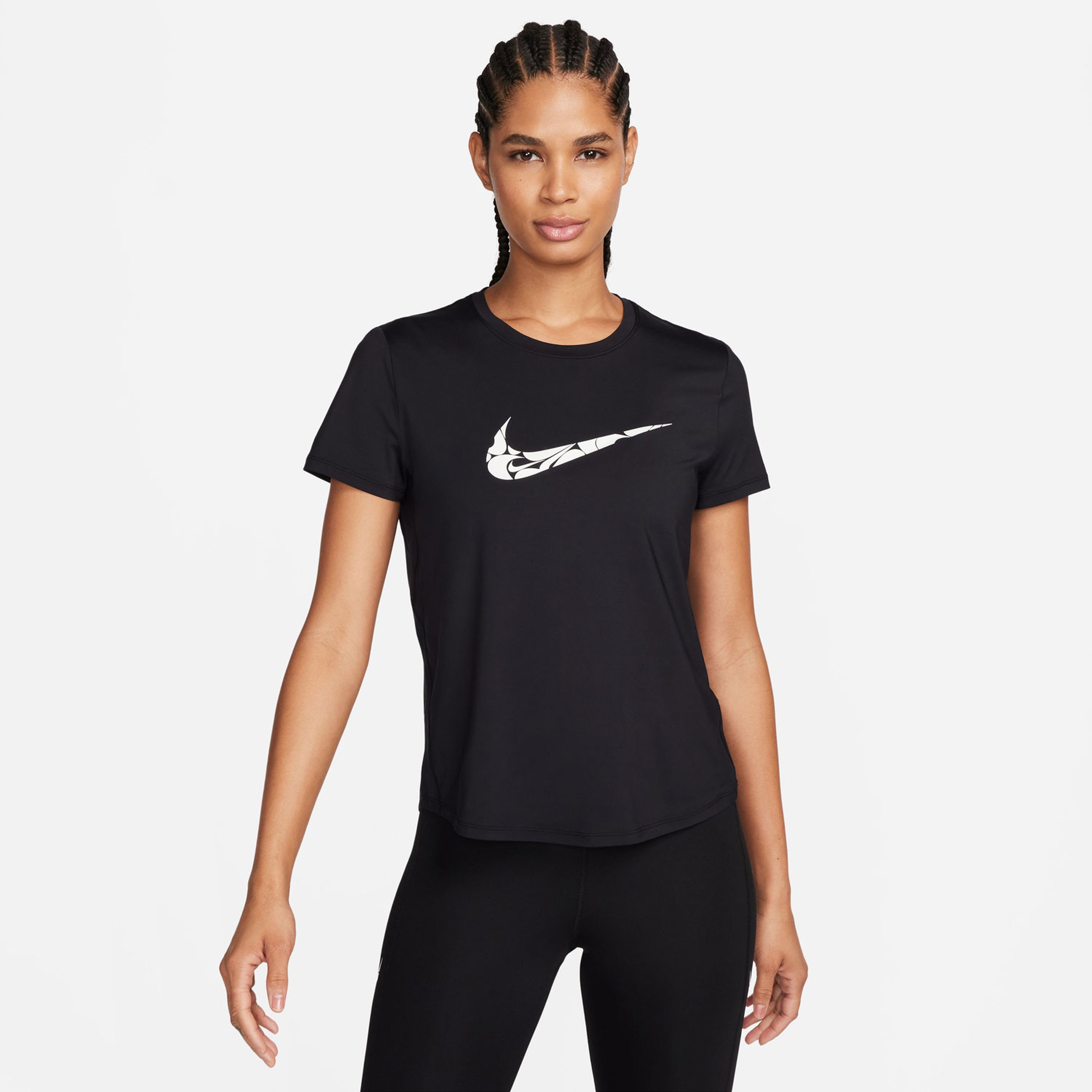 Nike One Swoosh Dri-Fit Kadın Siyah Antrenman T-Shirt