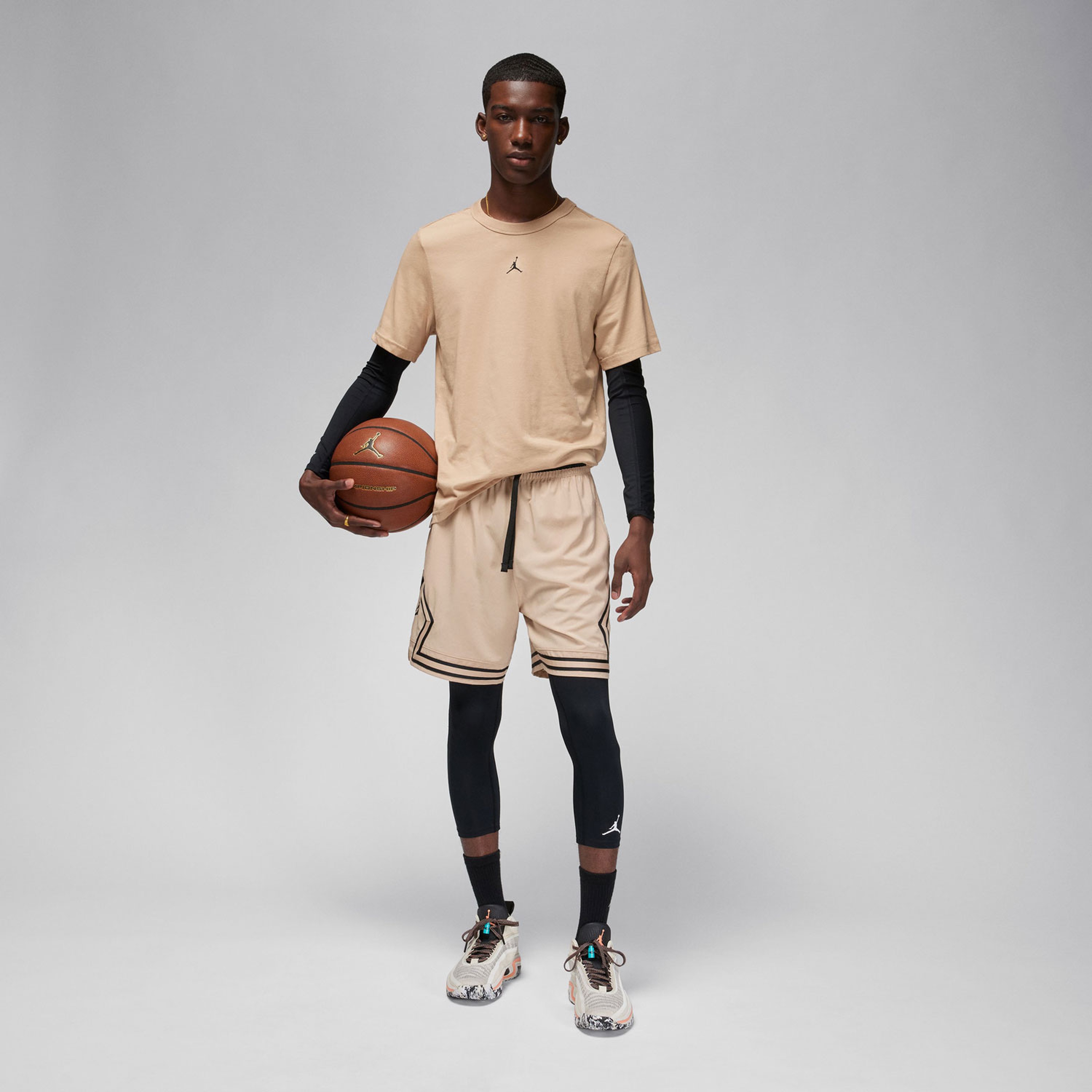 Jordan Dri-Fit Erkek Bej Günlük T-Shirt