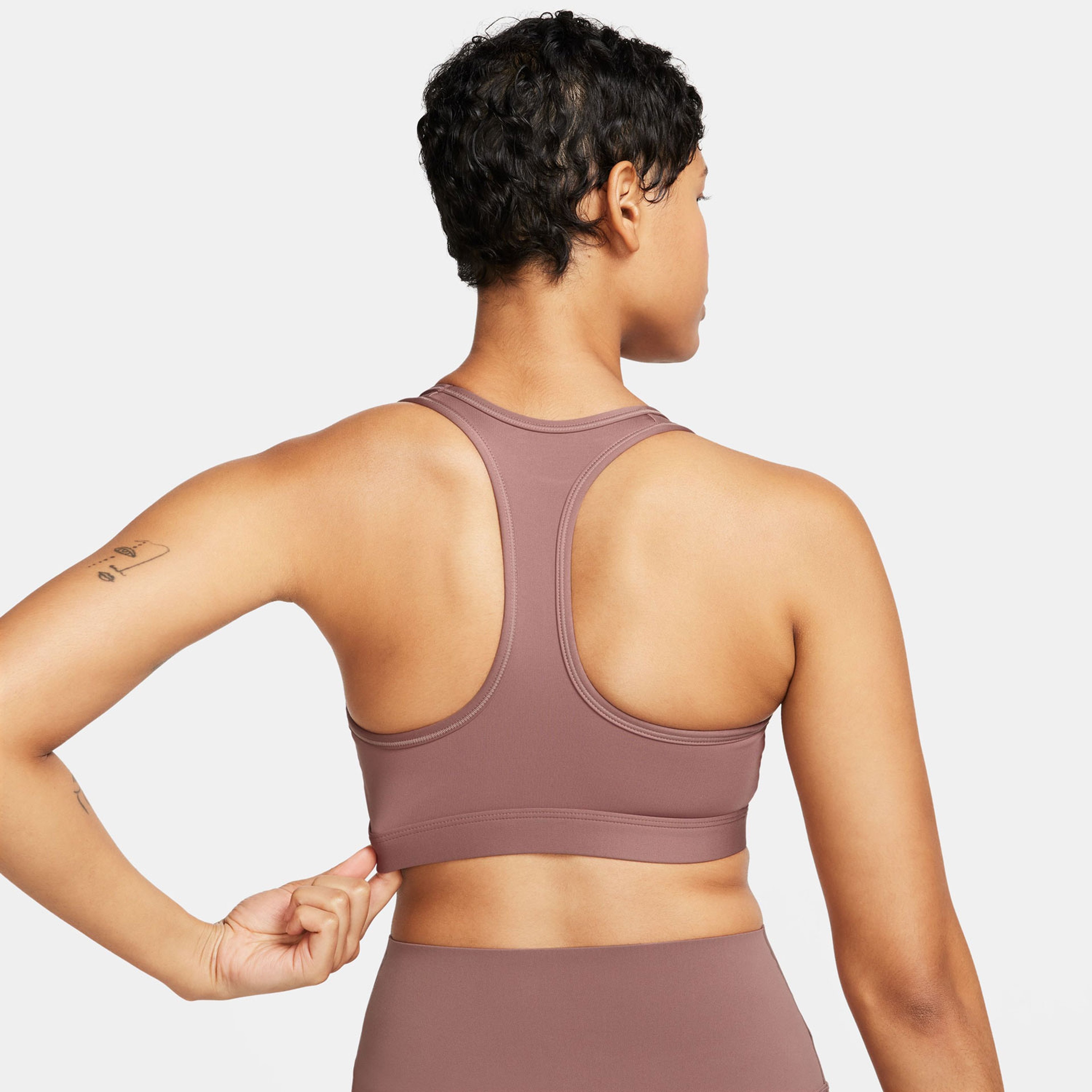 Nike Swoosh Medium Support Kadın Mor Antrenman Bra