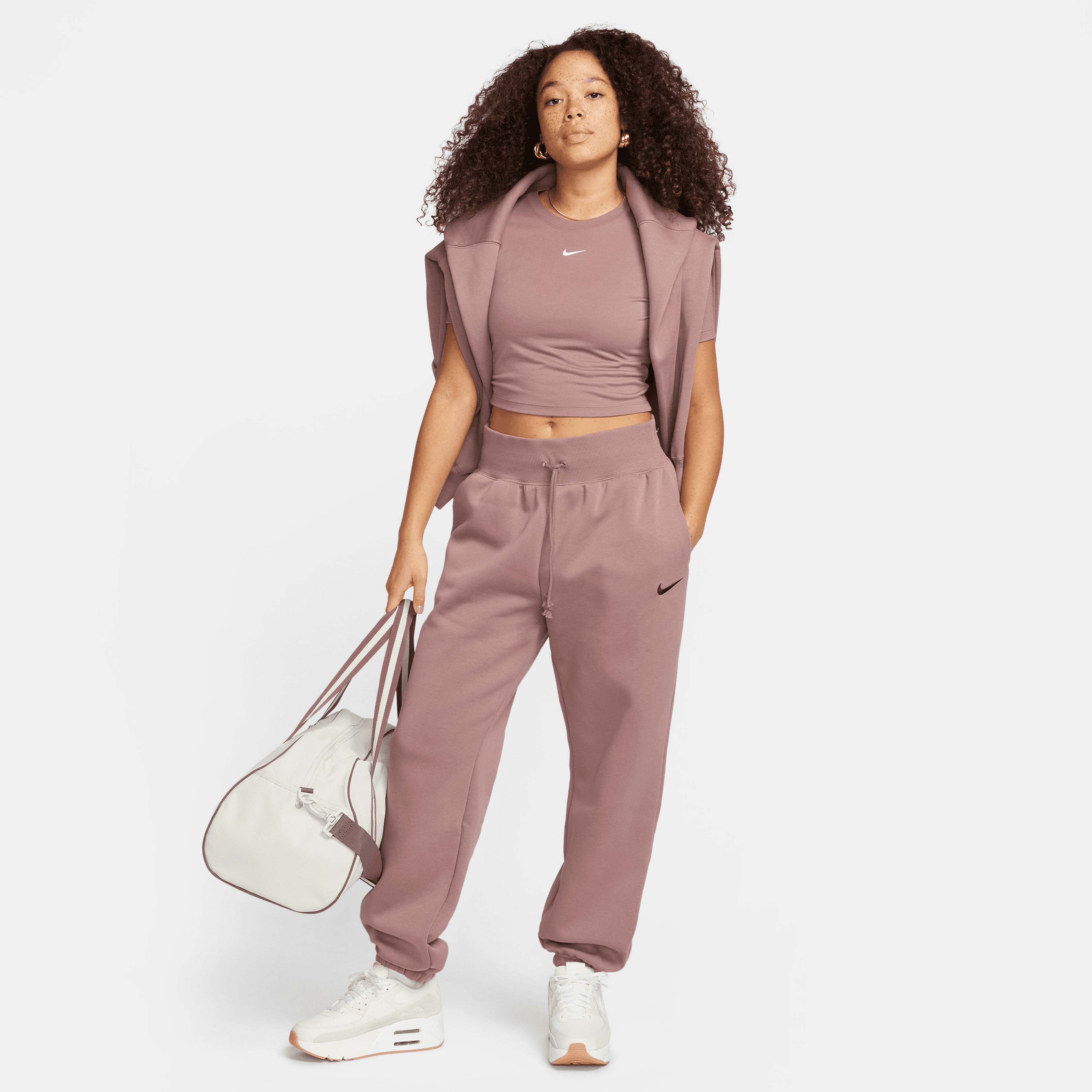 Nike Sportswear Phoenix Fleece Kadın Mor Günlük Eşofman Altı