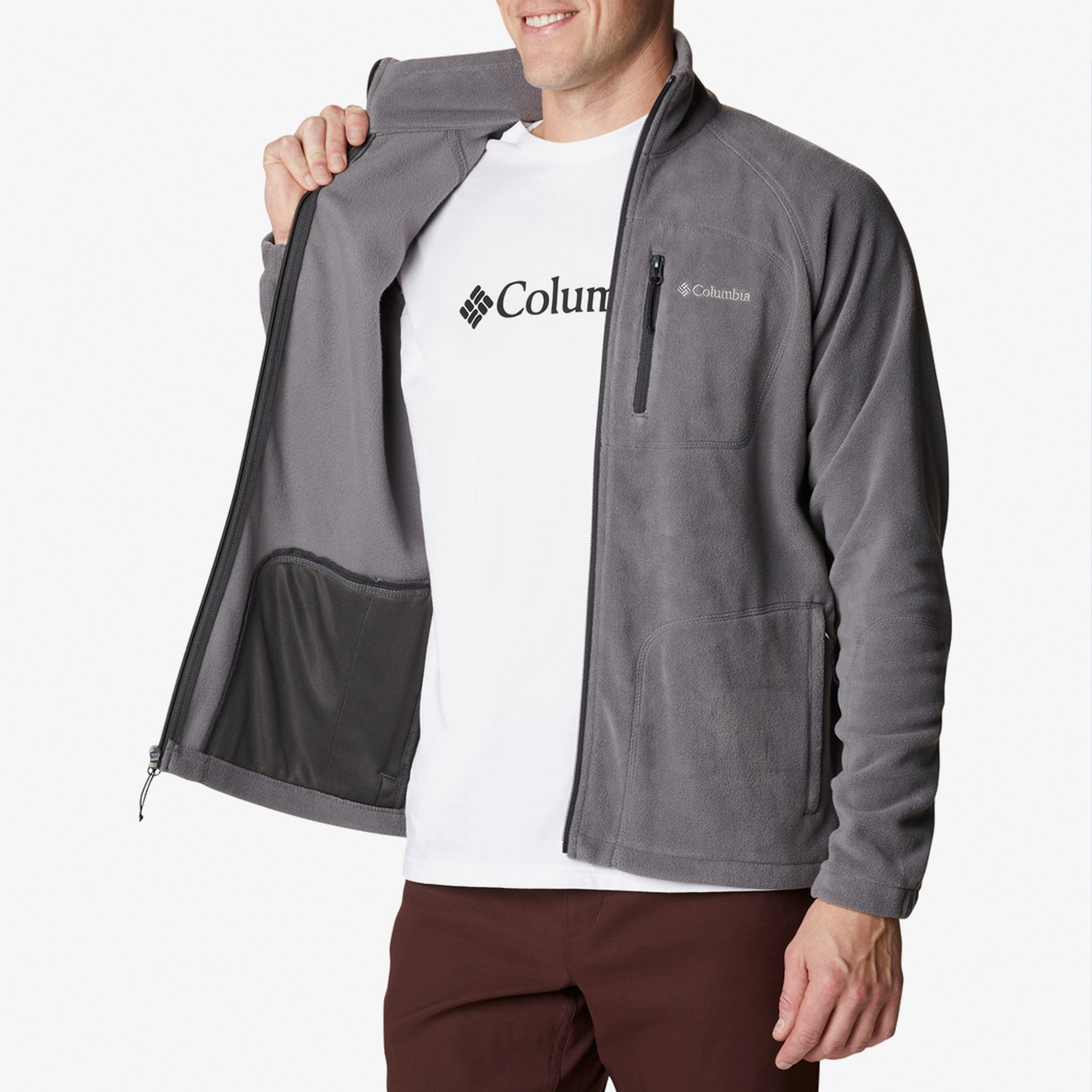 Columbia Fasttrek Full Zip Fleece Erkek Gri Outdoor Polar