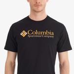 Columbia Retro Logo Erkek Siyah Günlük T-Shirt
