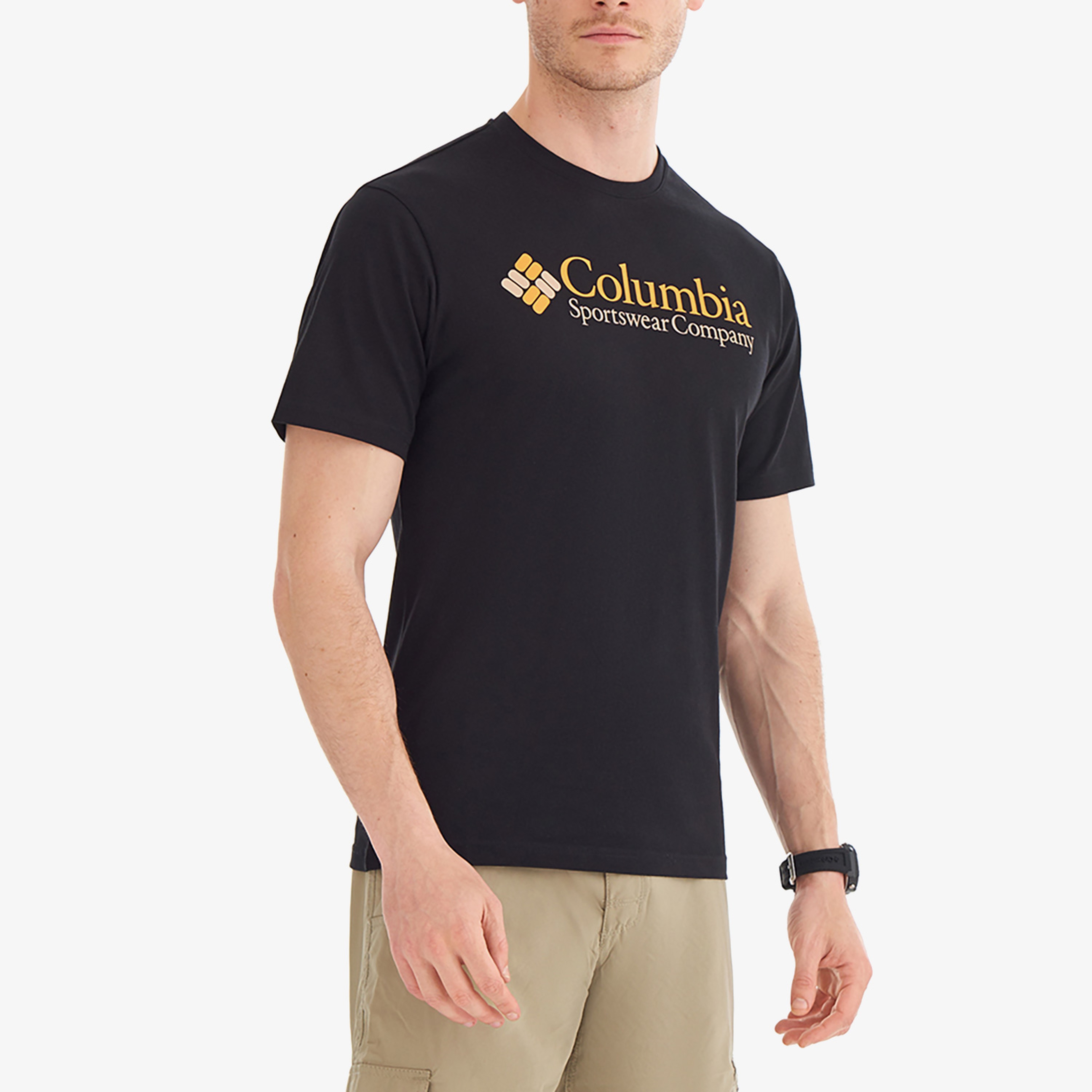 Columbia Retro Logo Erkek Siyah Günlük T-Shirt