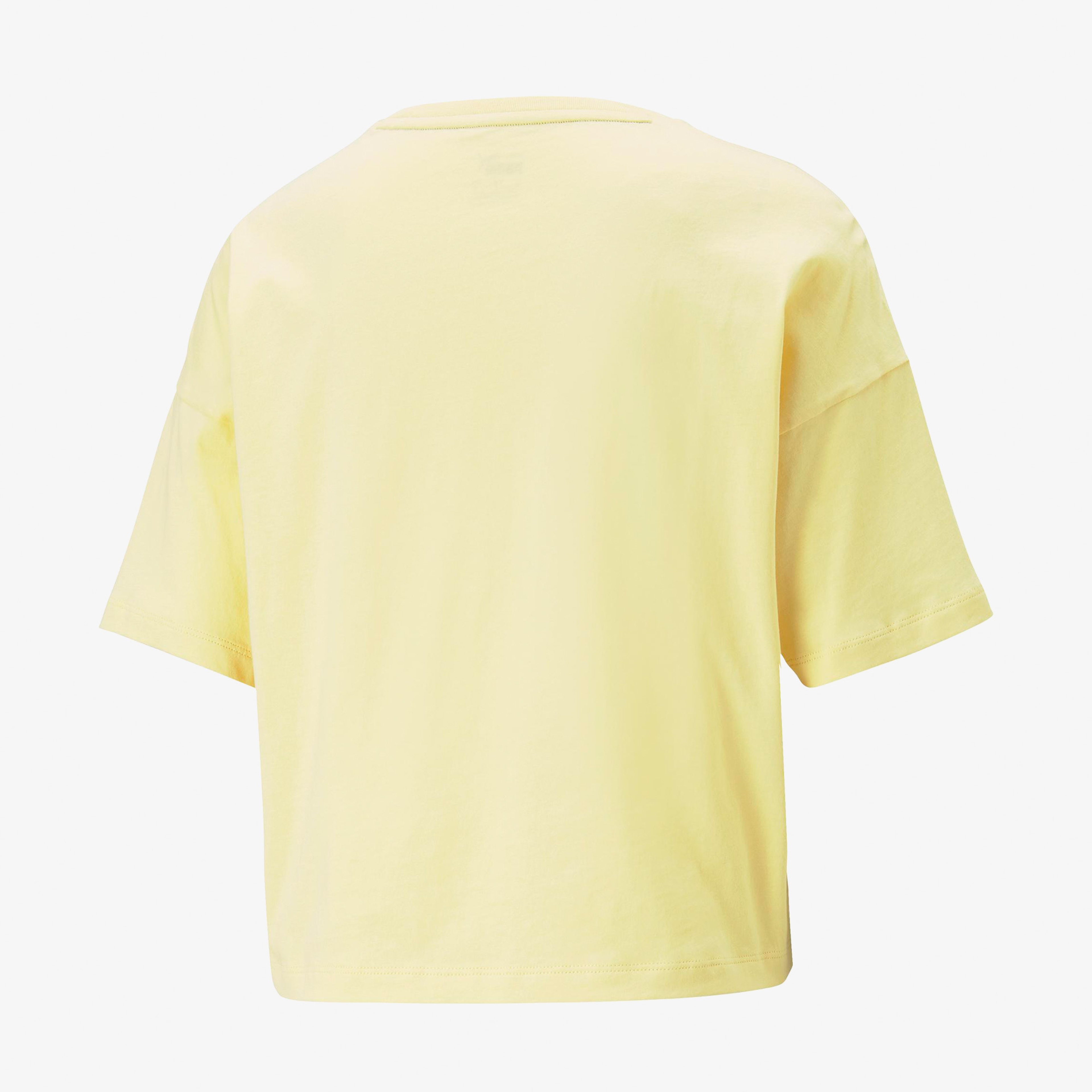 Puma Ess Cropped Logo Light Straw Kadın Sarı Günlük T-Shirt