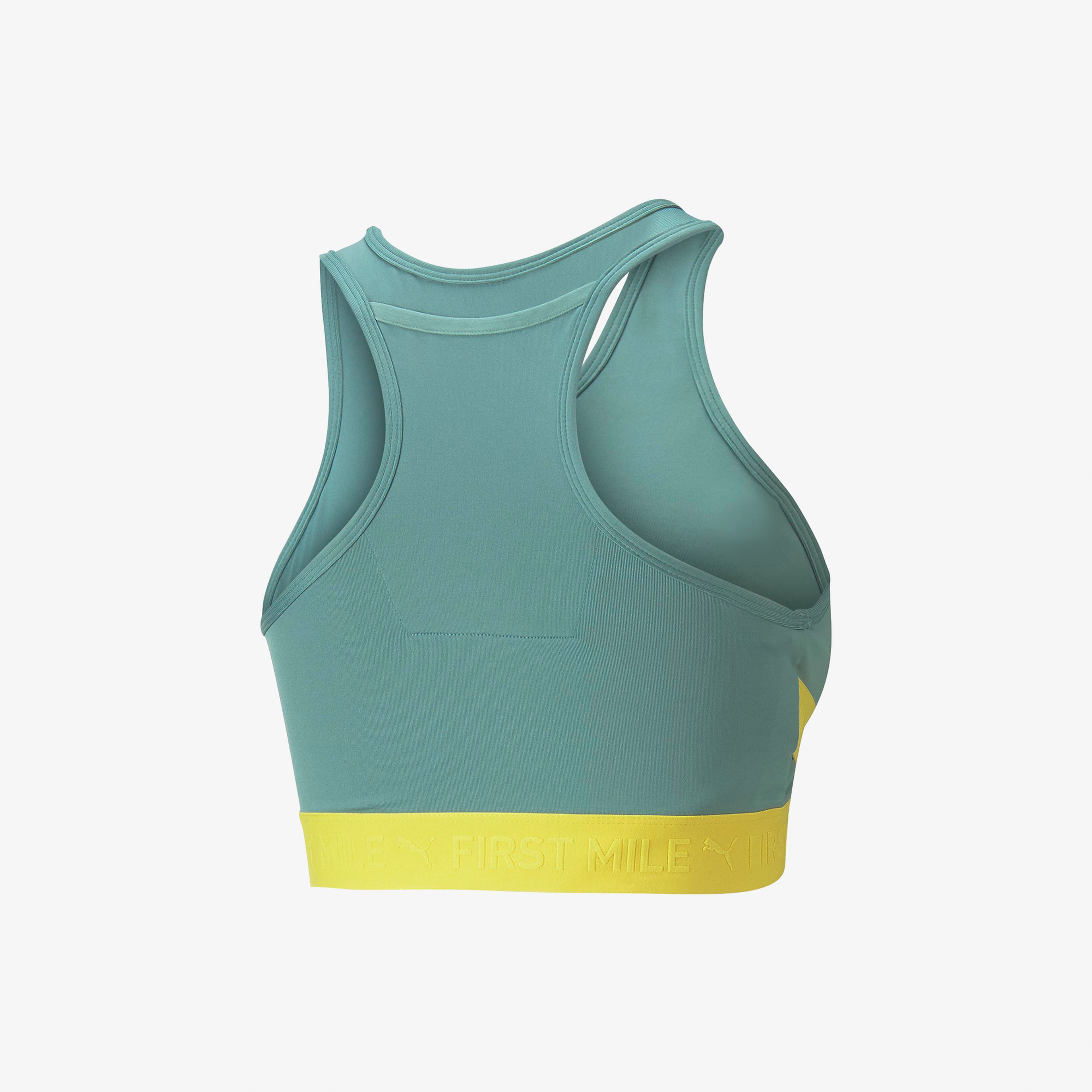 Puma First Mile High Impact Kadın Yeşil Günlük Bra
