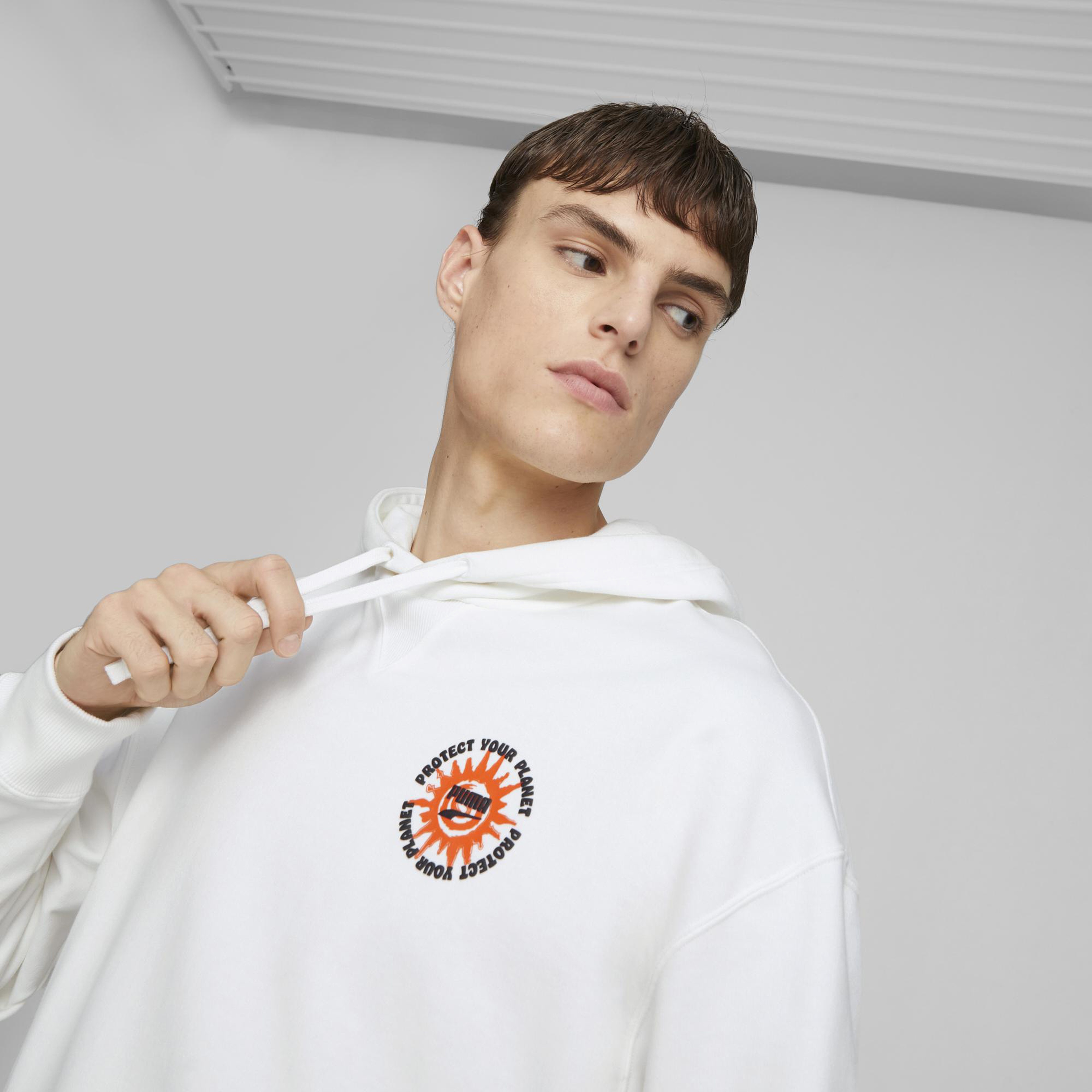 Puma DOWNTOWN Graphic Erkek Beyaz Günlük Sweatshirt