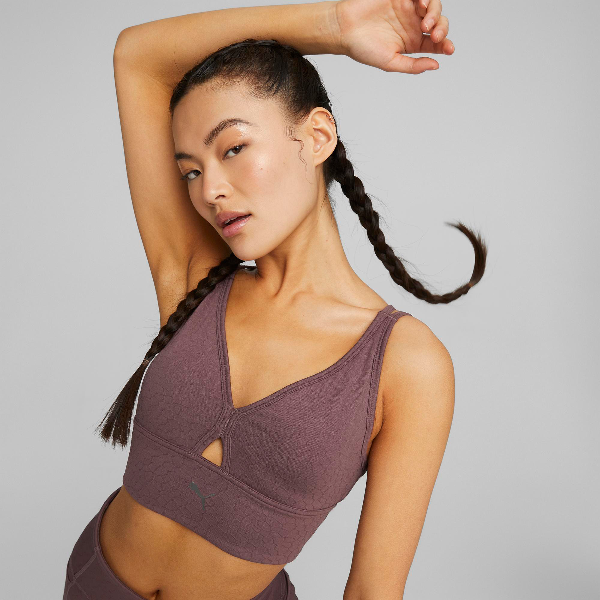 Puma Mid Impact Flawless Kadın Mor Antrenman Bra