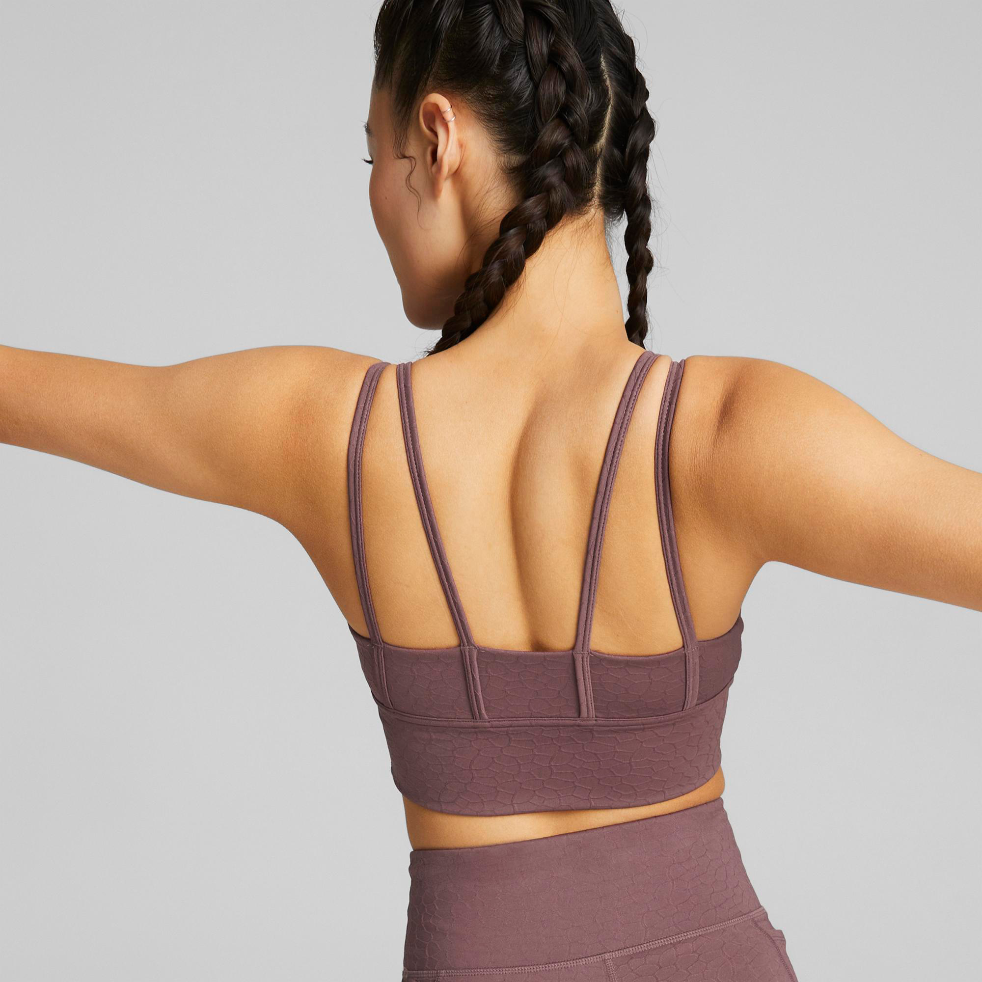 Puma Mid Impact Flawless Kadın Mor Antrenman Bra