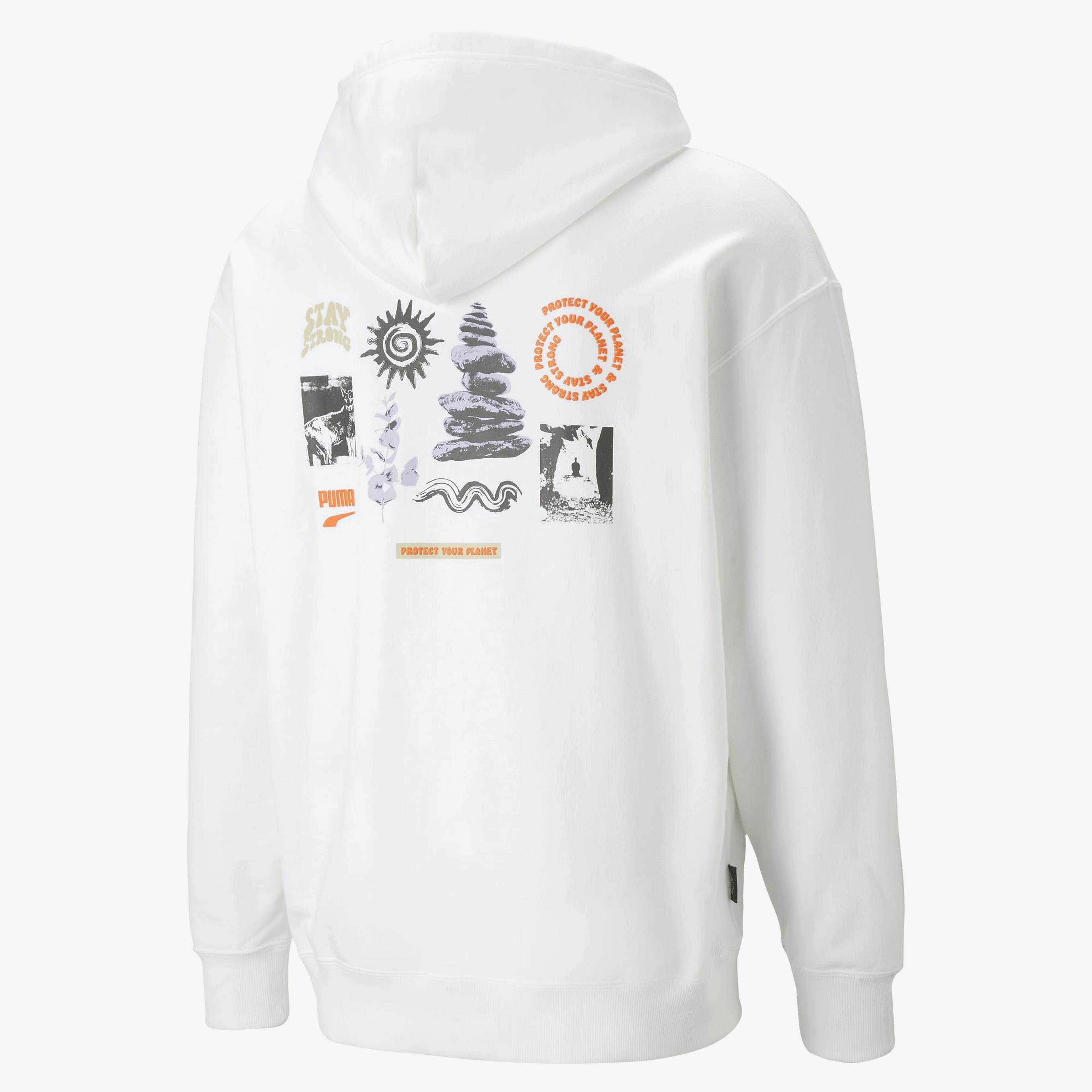 Puma DOWNTOWN Graphic Erkek Beyaz Günlük Sweatshirt