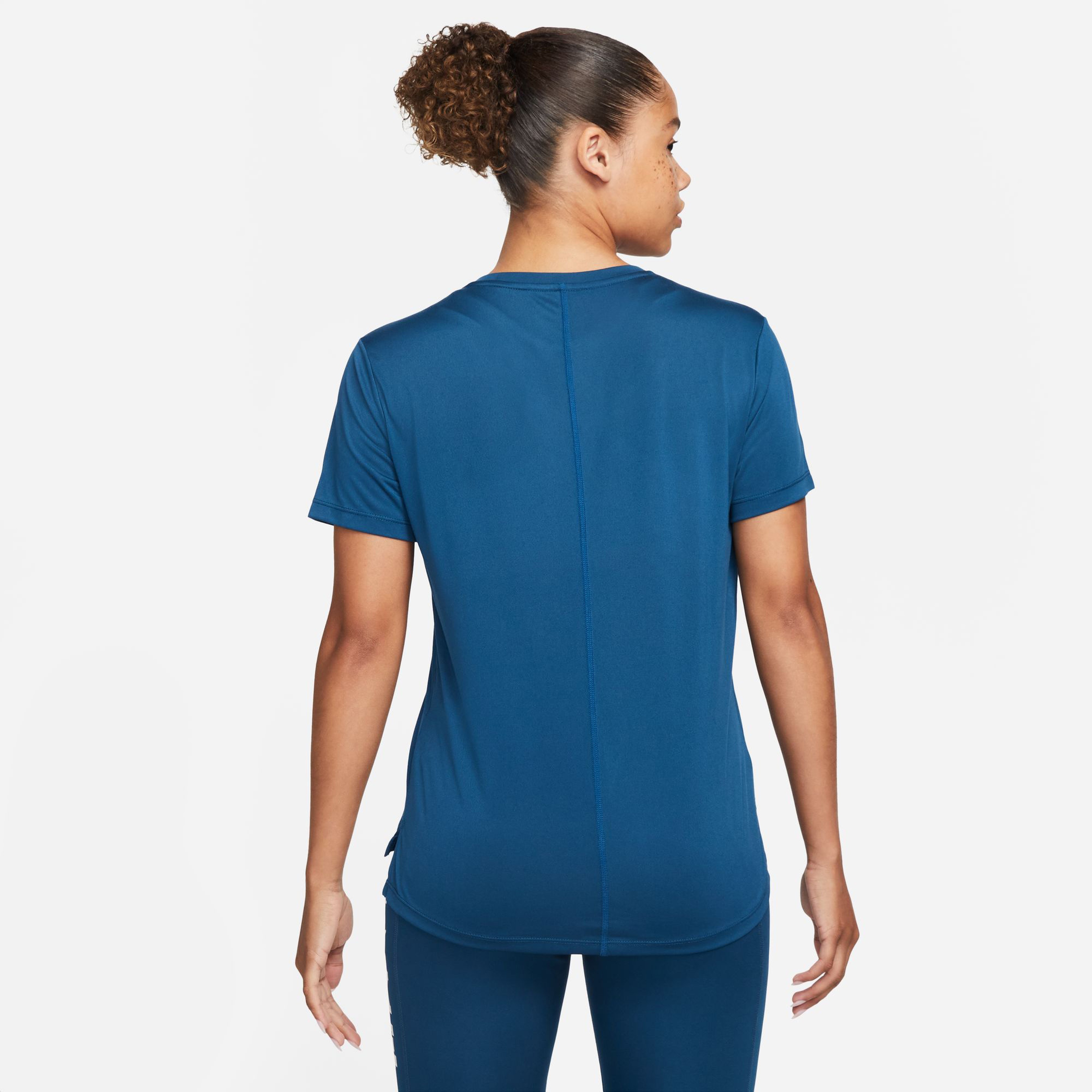 Nike W Nk Swoosh Run Ss Kadın Mavi T-Shirt