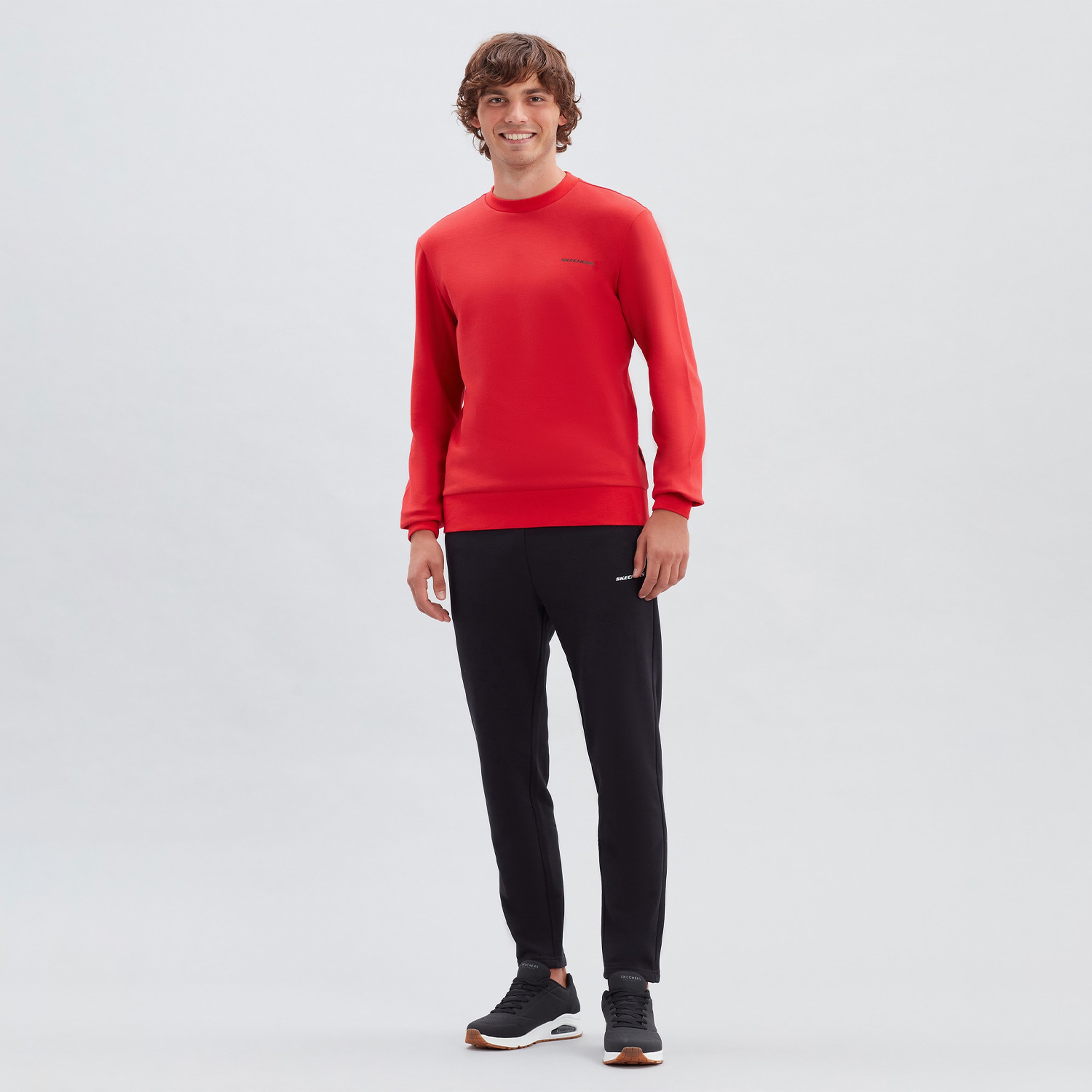 Skechers New Basics Crew Neck Erkek Kırmızı Sweatshirt
