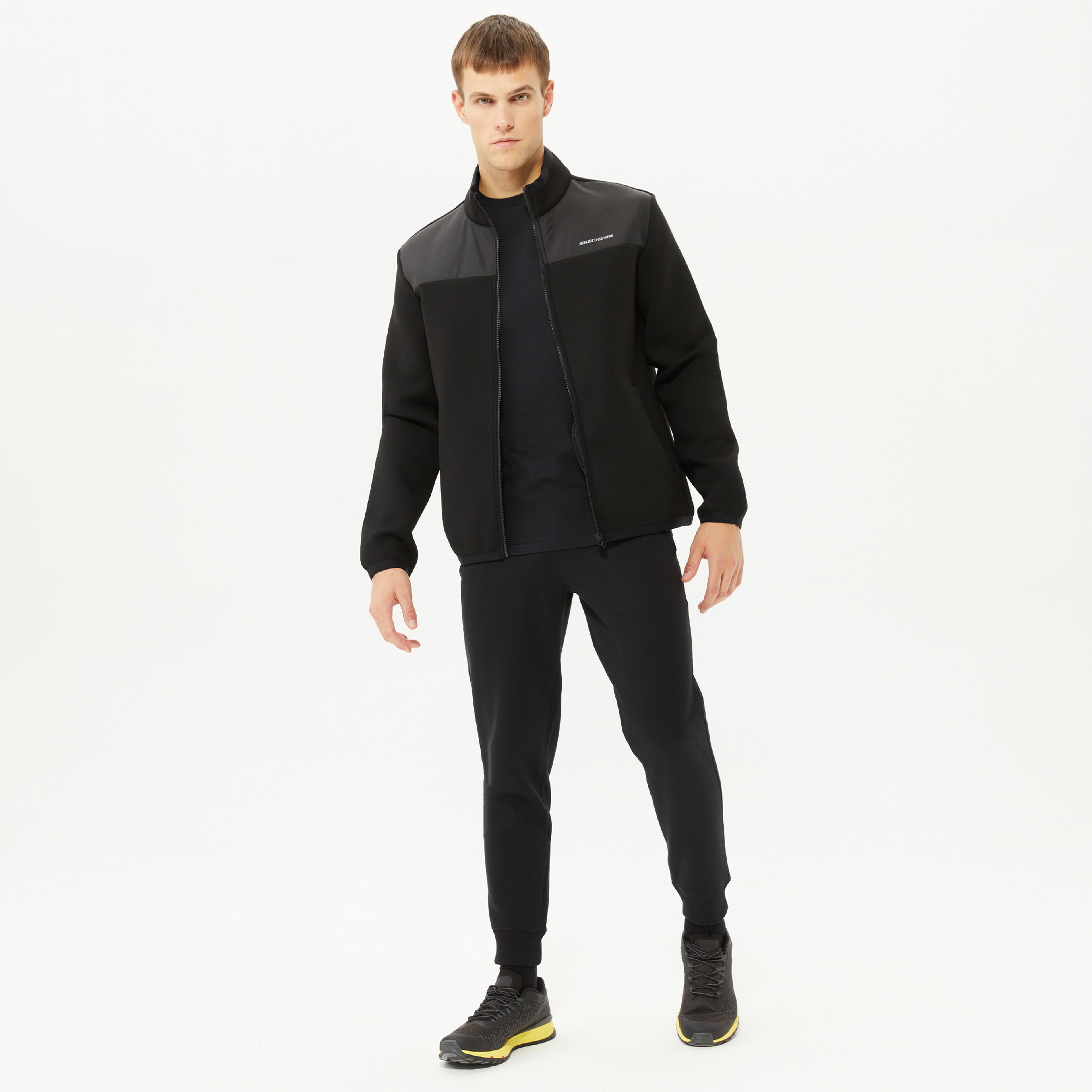 Skechers Outerwear Scuba Full Zip Erkek Siyah Günlük Mont