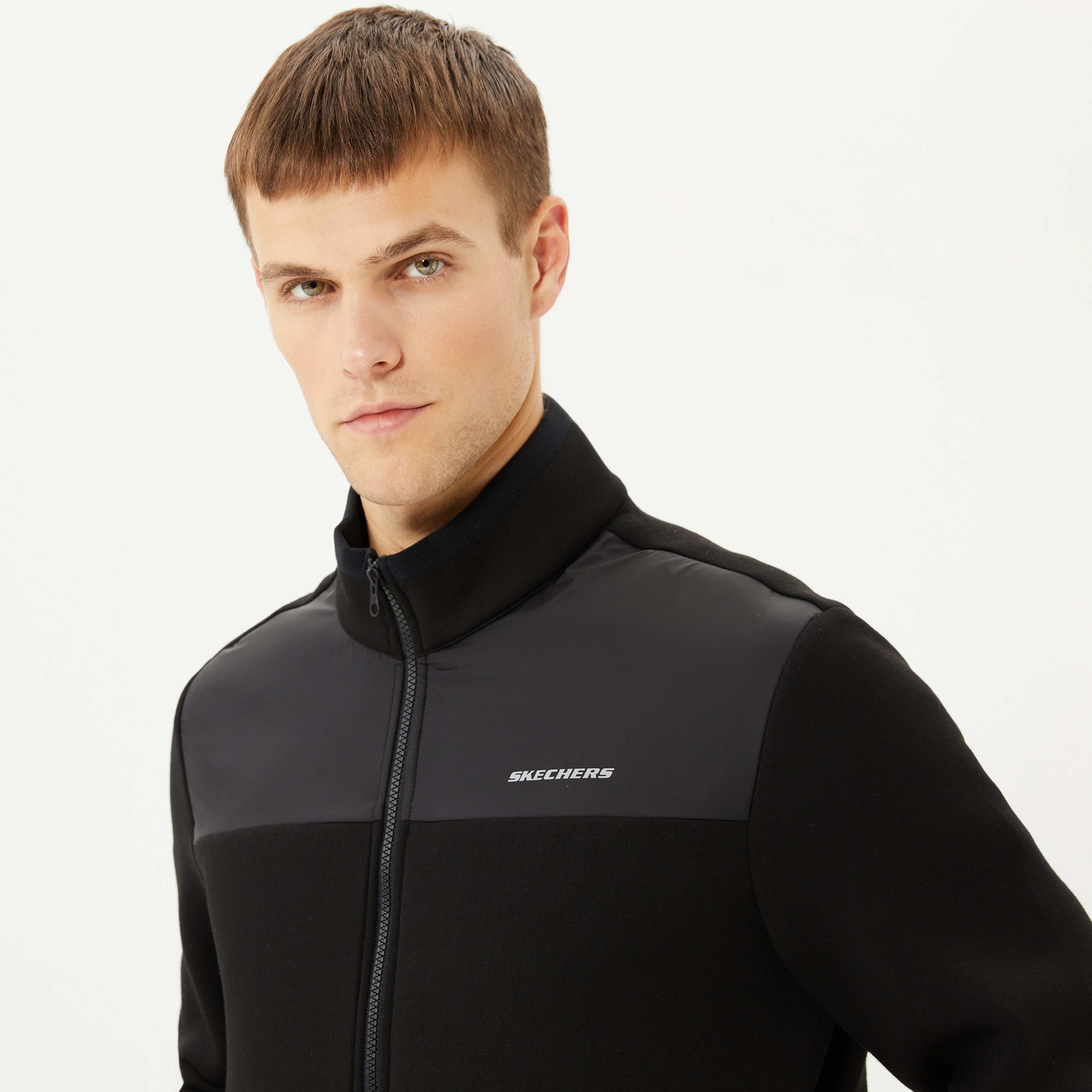 Skechers Outerwear Scuba Full Zip Erkek Siyah Günlük Mont