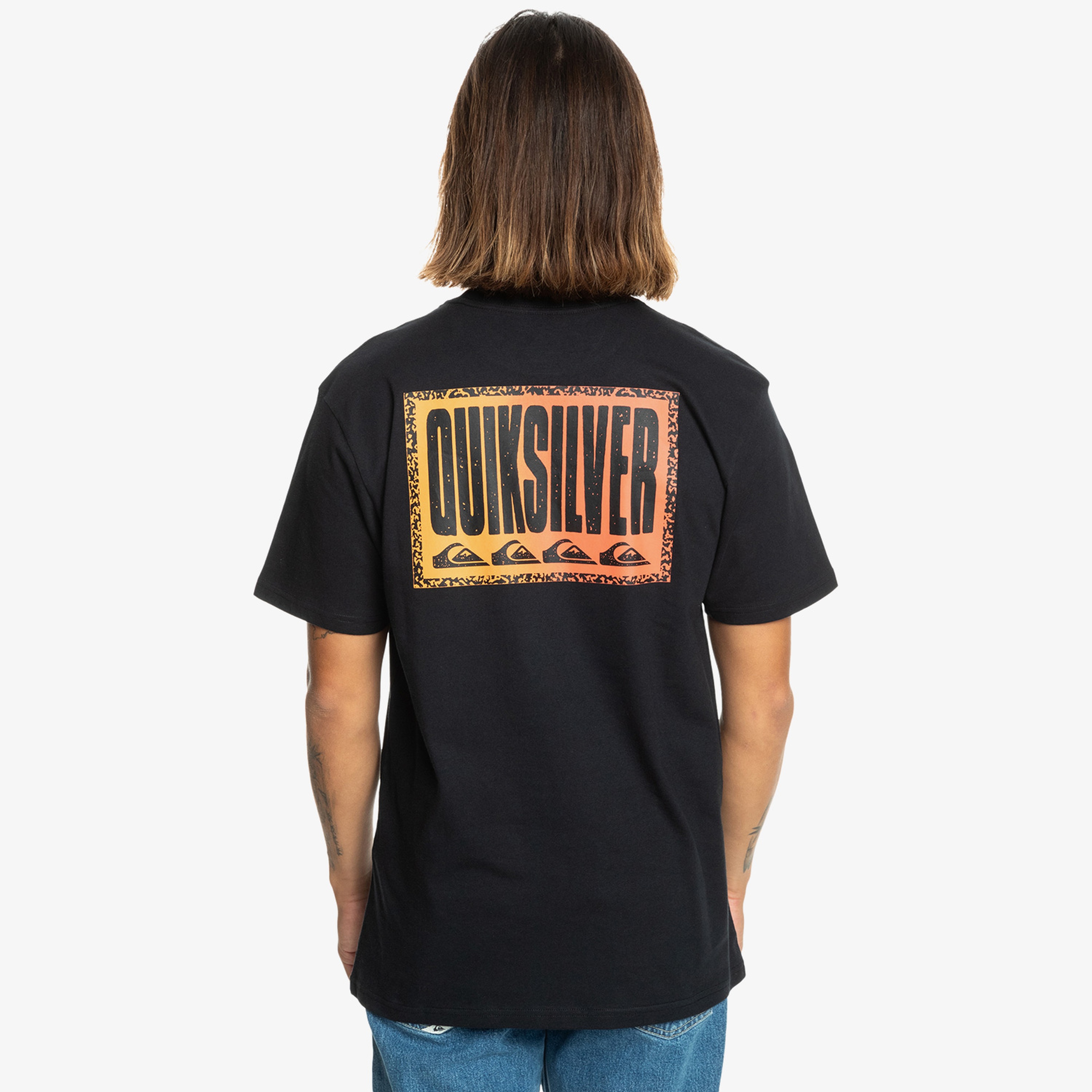 Quiksilver Long Fade Erkek Siyah Günlük T-Shirt