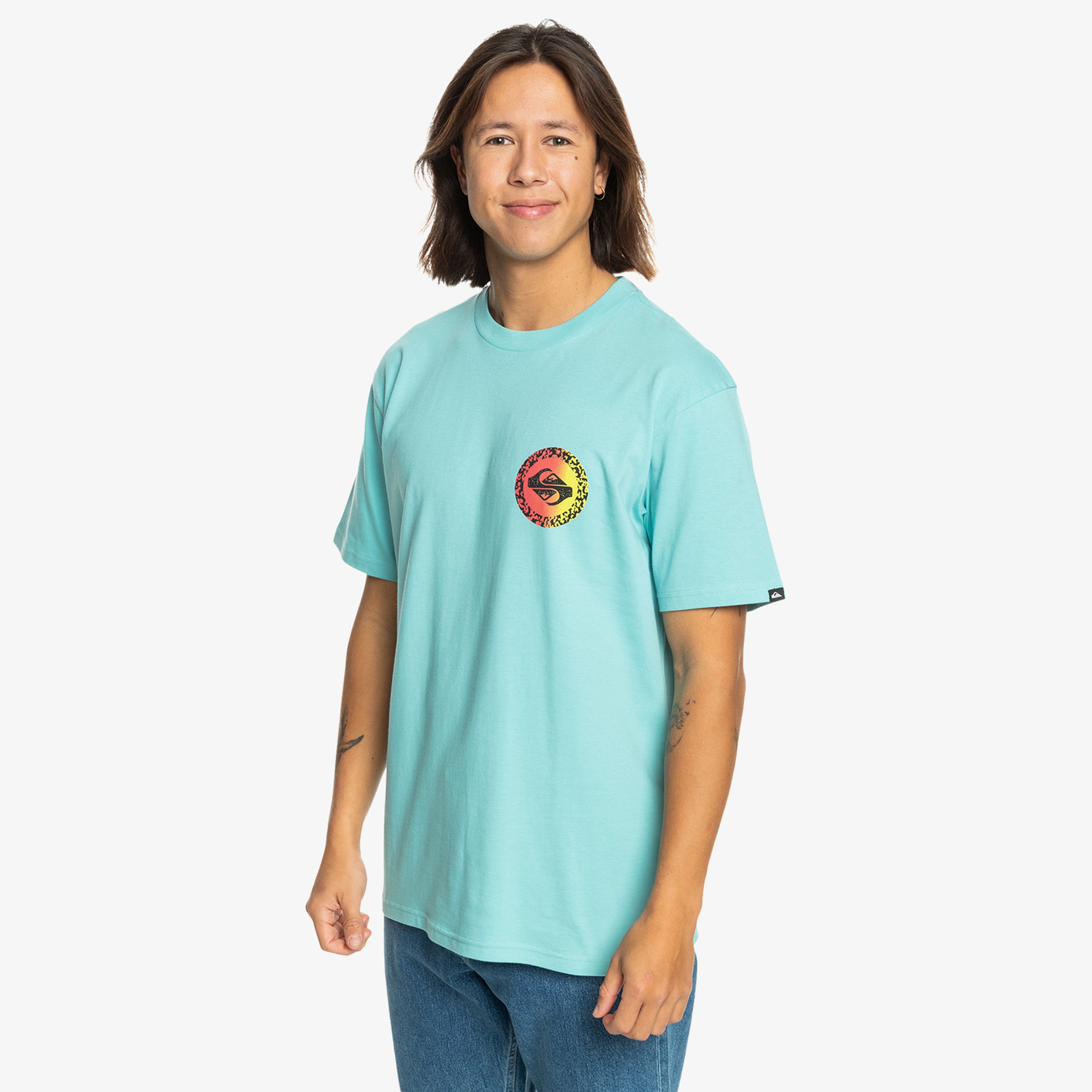 Quiksilver Long Fade Erkek Mavi Günlük T-Shirt