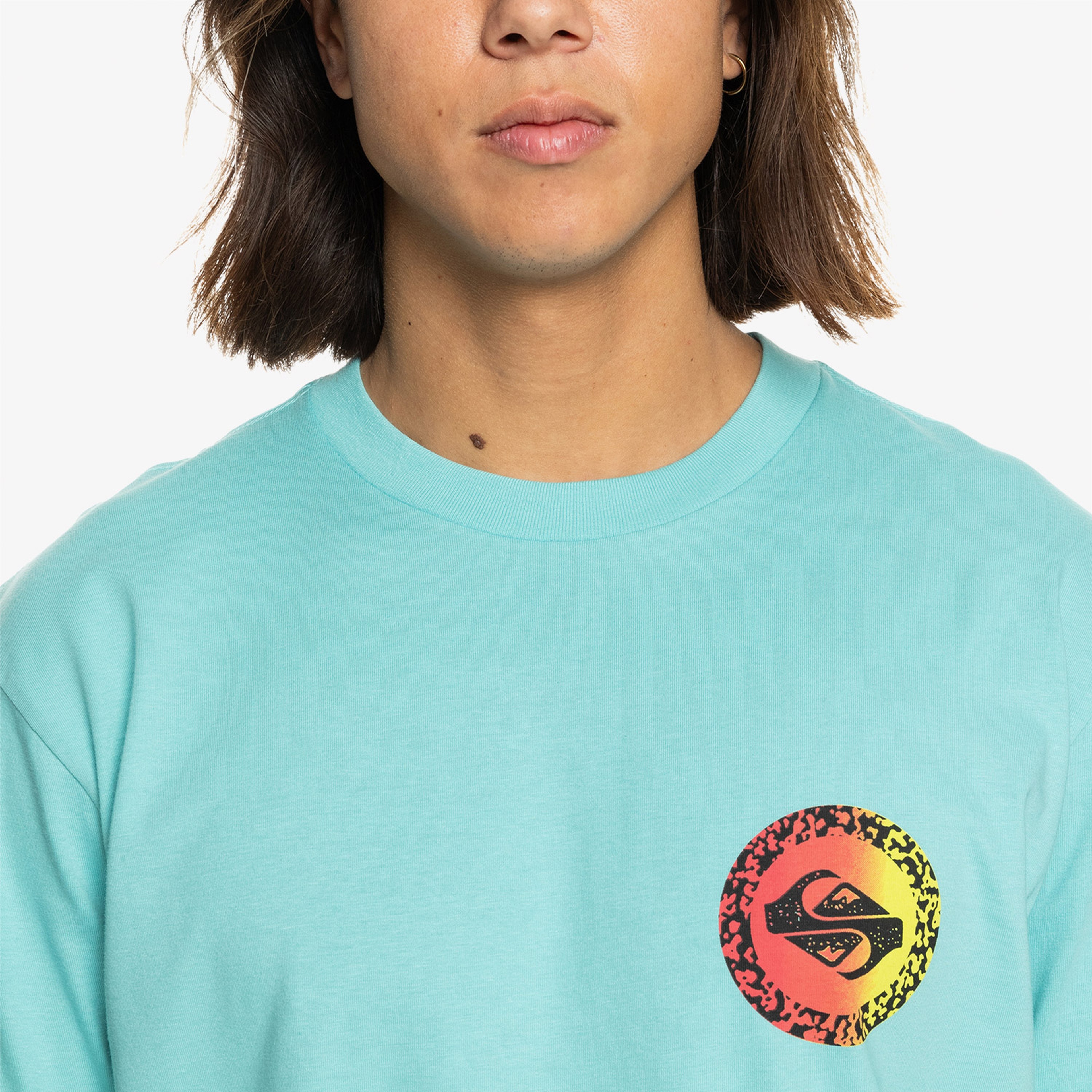Quiksilver Long Fade Erkek Mavi Günlük T-Shirt
