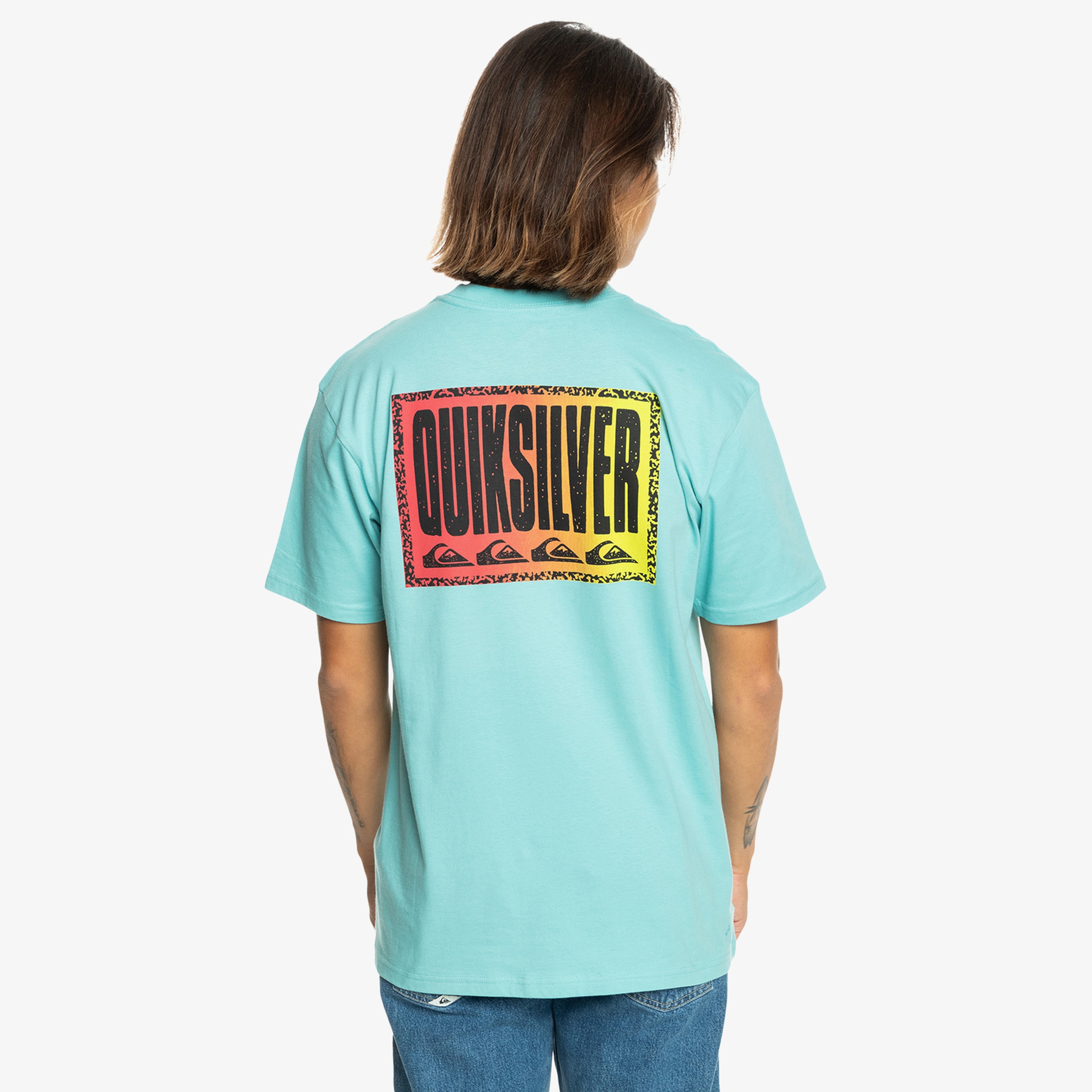 Quiksilver Long Fade Erkek Mavi Günlük T-Shirt