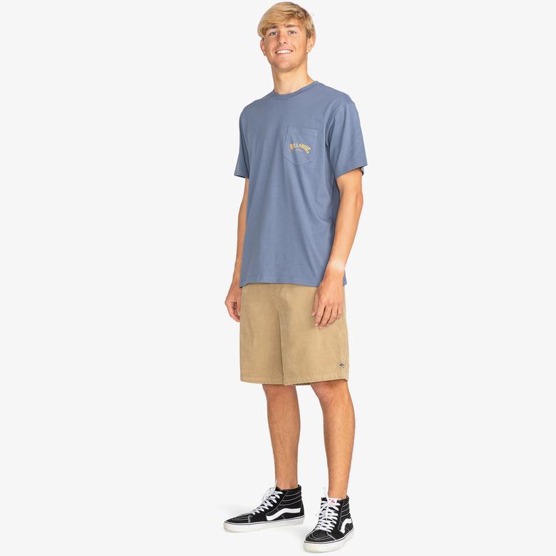 Billabong Stacked Arch Erkek Mavi Günlük T-Shirt
