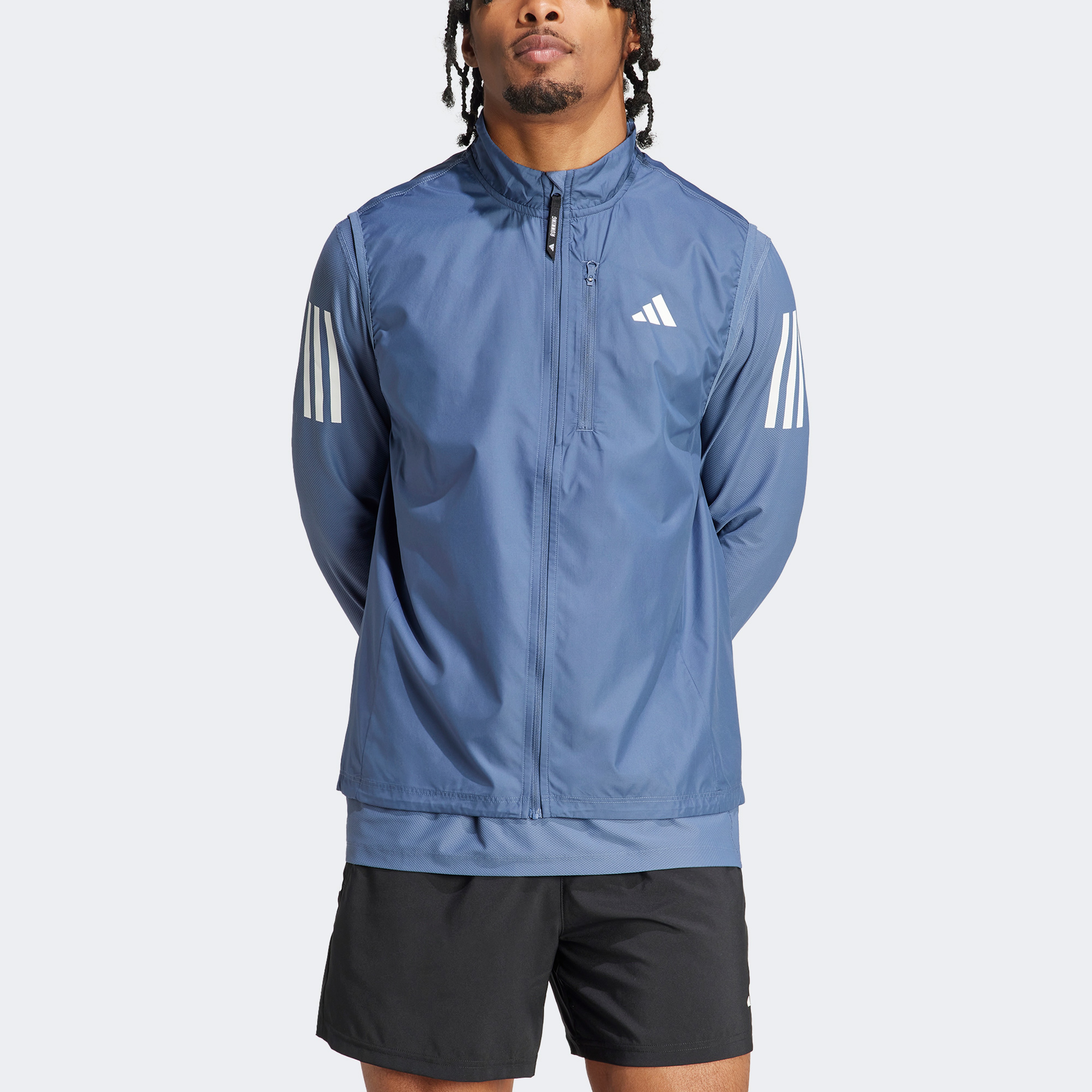 adidas Otr B Vest Erkek Mavi Koşu Ceketi