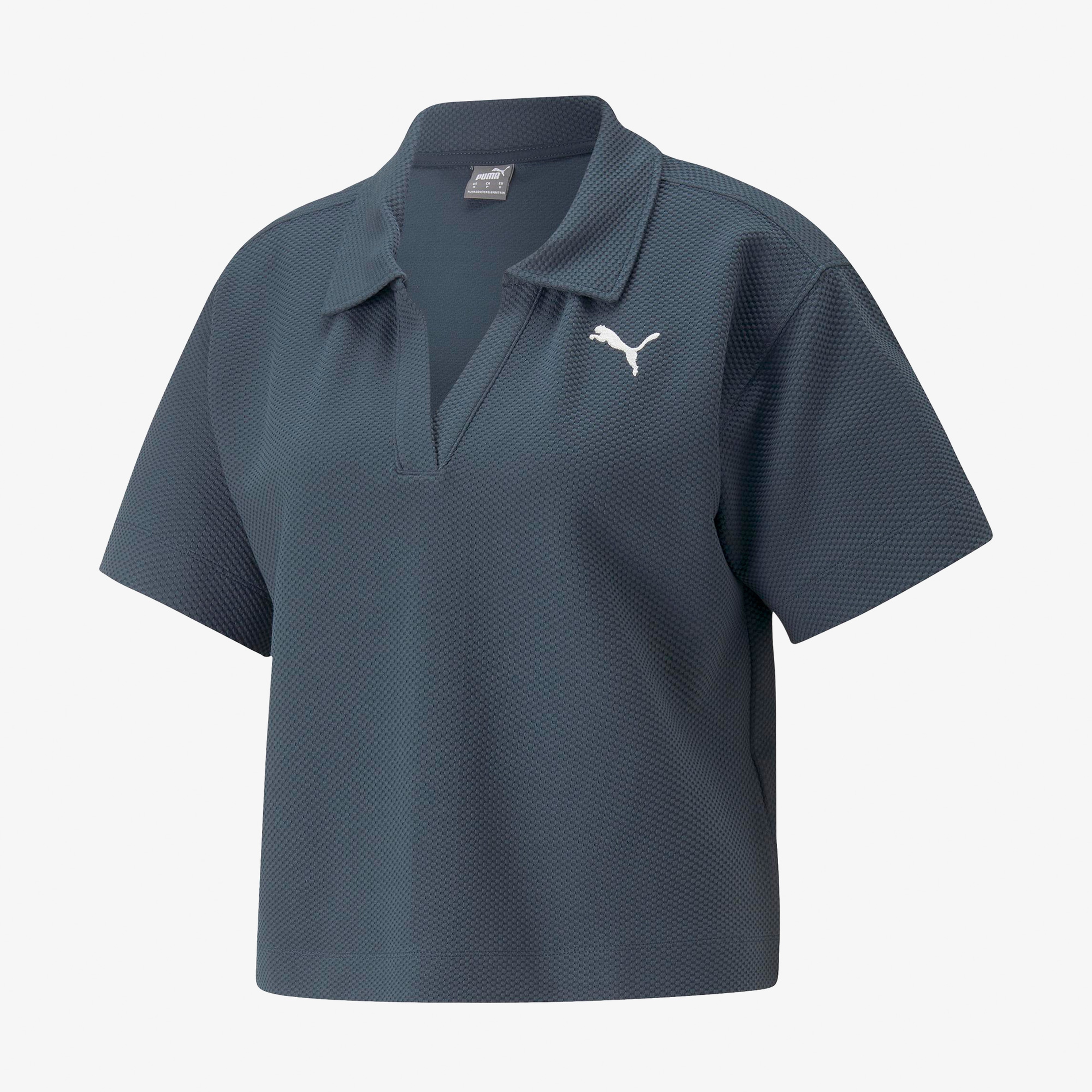 Puma HER Polo Tee Dark Night Kadın Mavi Günlük T-Shirt