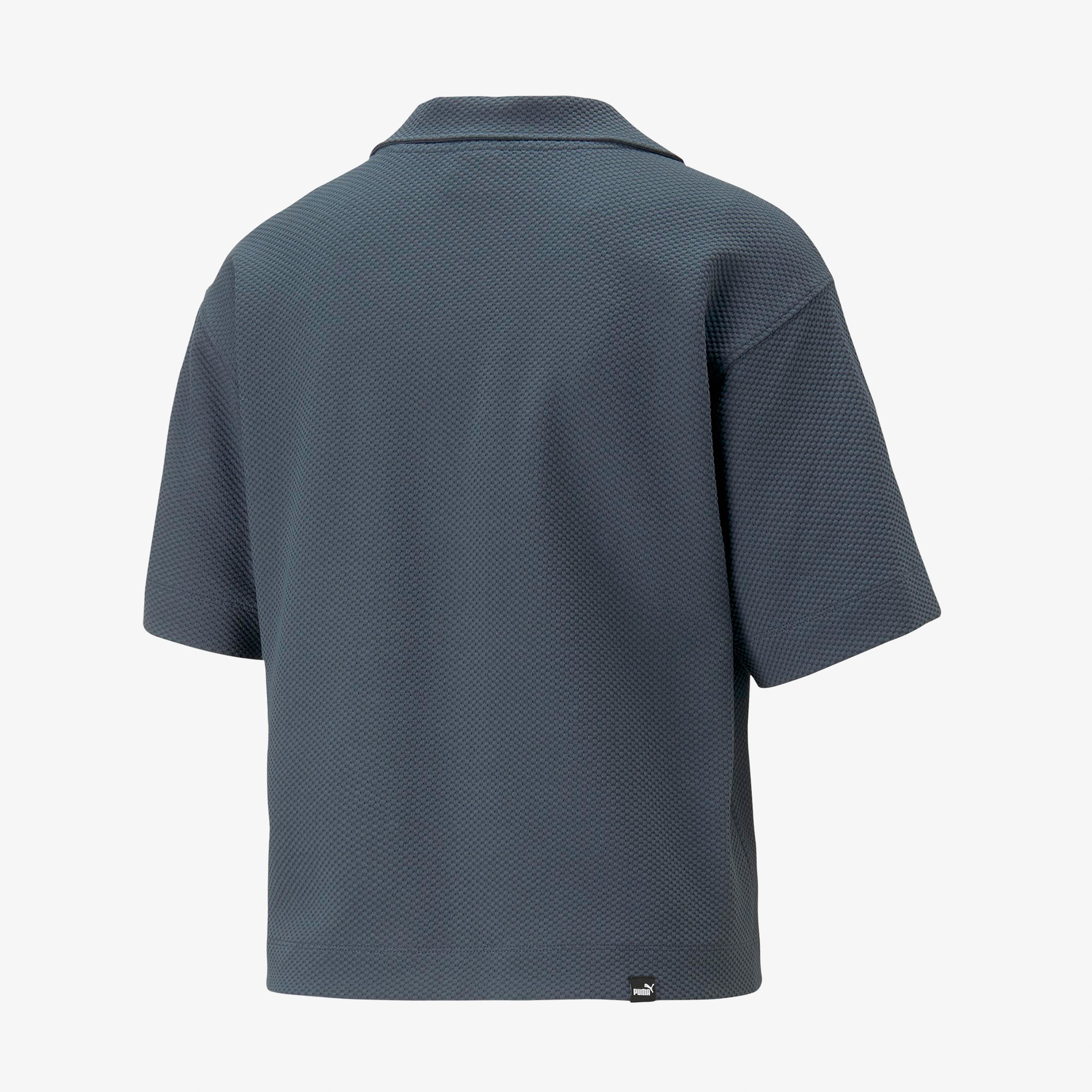 Puma HER Polo Tee Dark Night Kadın Mavi Günlük T-Shirt