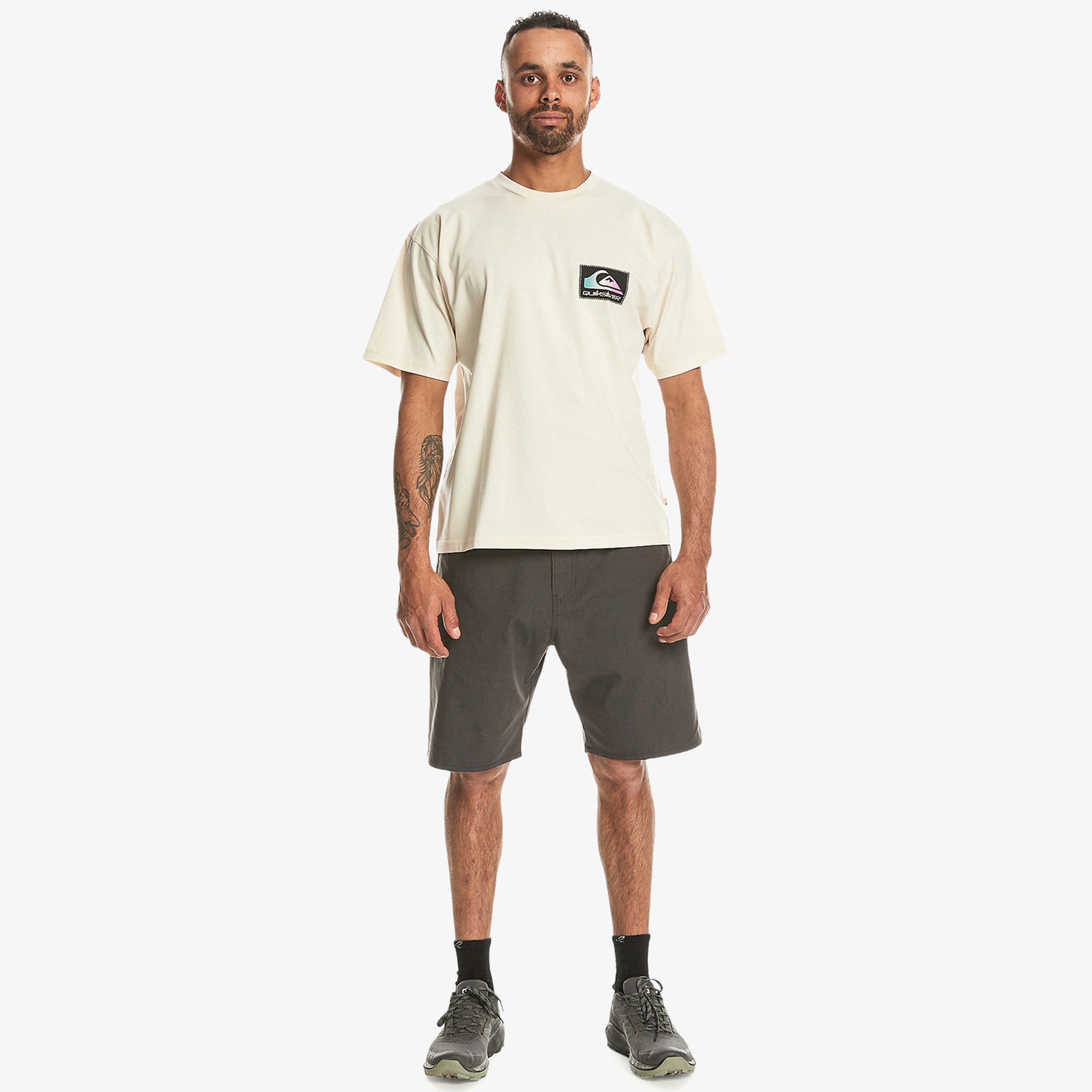 Quiksilver Backflash Erkek Bej Günlük T-Shirt