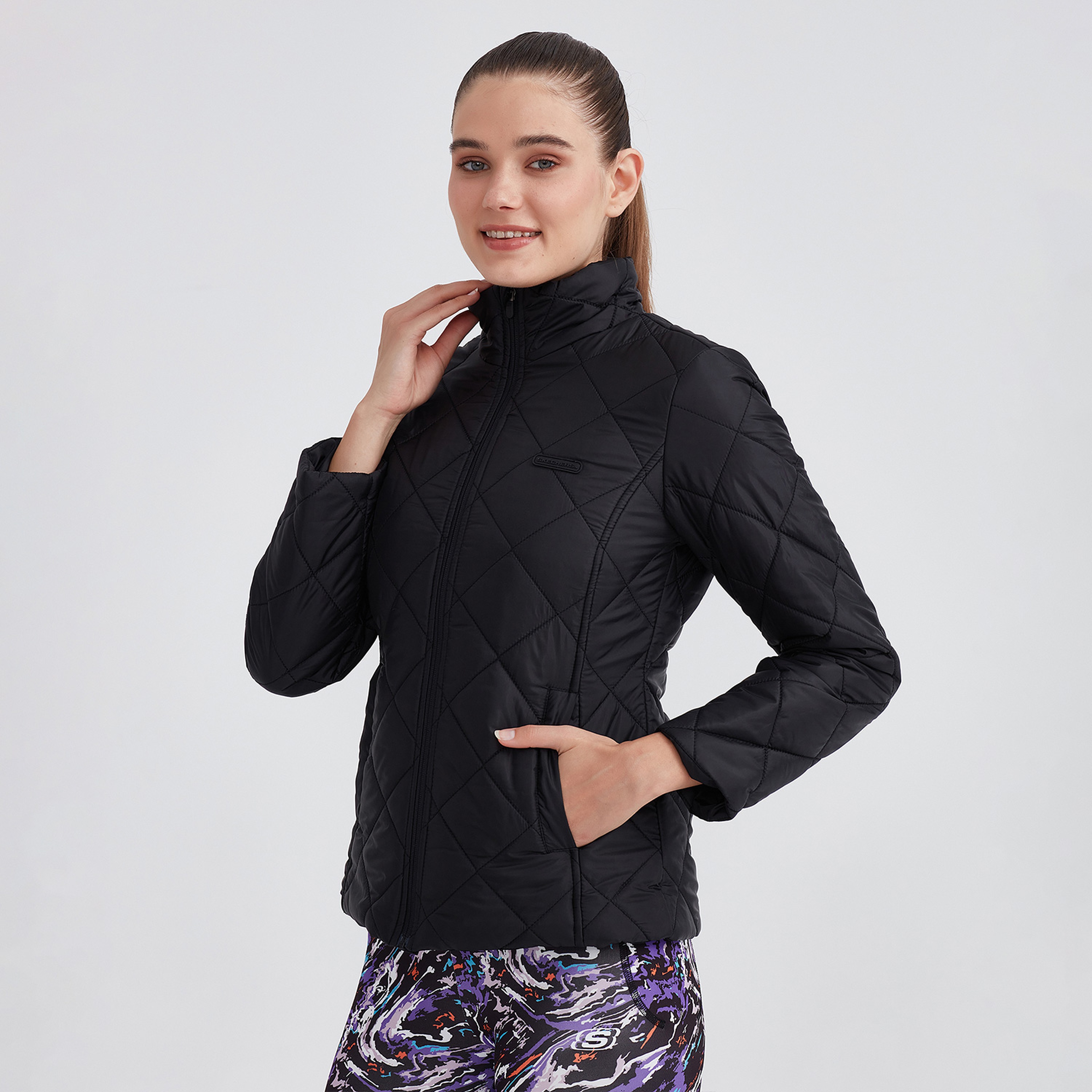 Skechers Outerwear Padded Kadın Siyah Günlük Mont