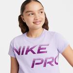 Nike Pro Dri-Fit Çocuk Mor Crop Günlük T-Shirt