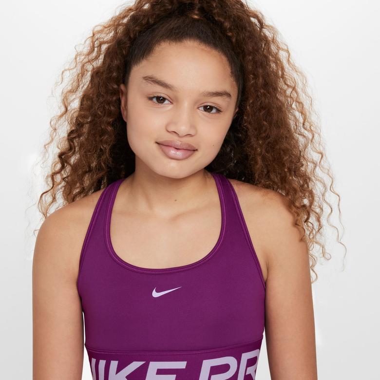 Nike Pro Swoosh Çocuk Mor Bra