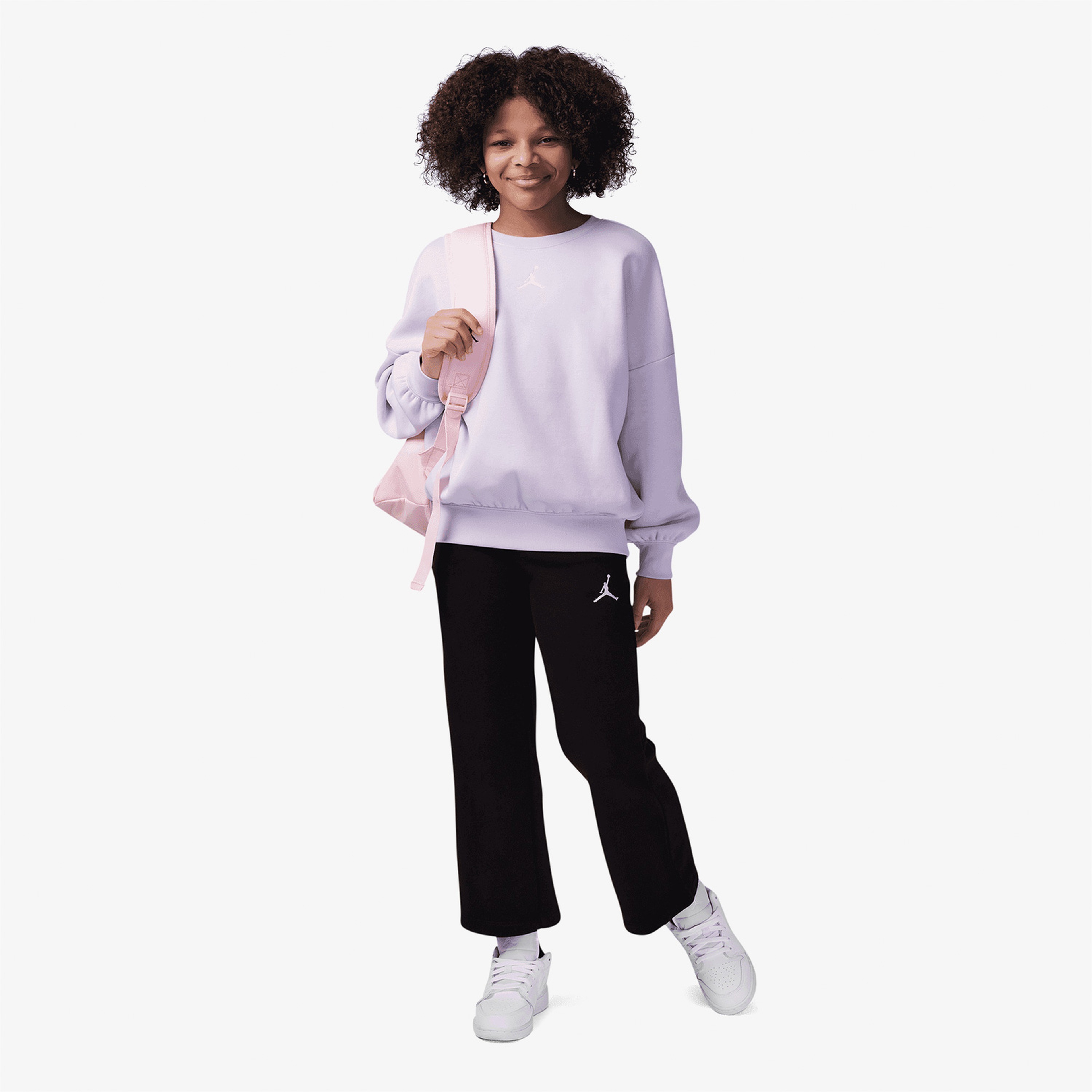 Jordan Jumpman Icon Play Crew Çocuk Mor Günlük Sweatshirt