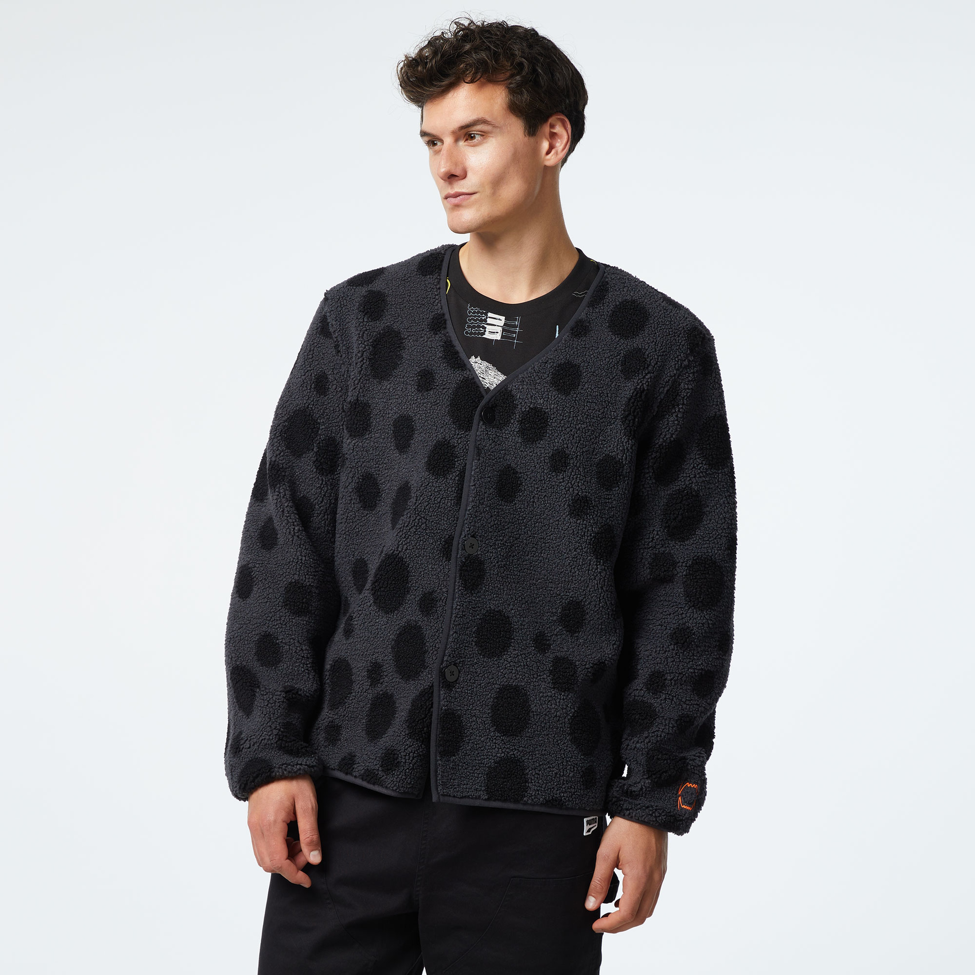 Puma Hoops X Cheetos Sherpa Erkek Siyah Günlük Ceket