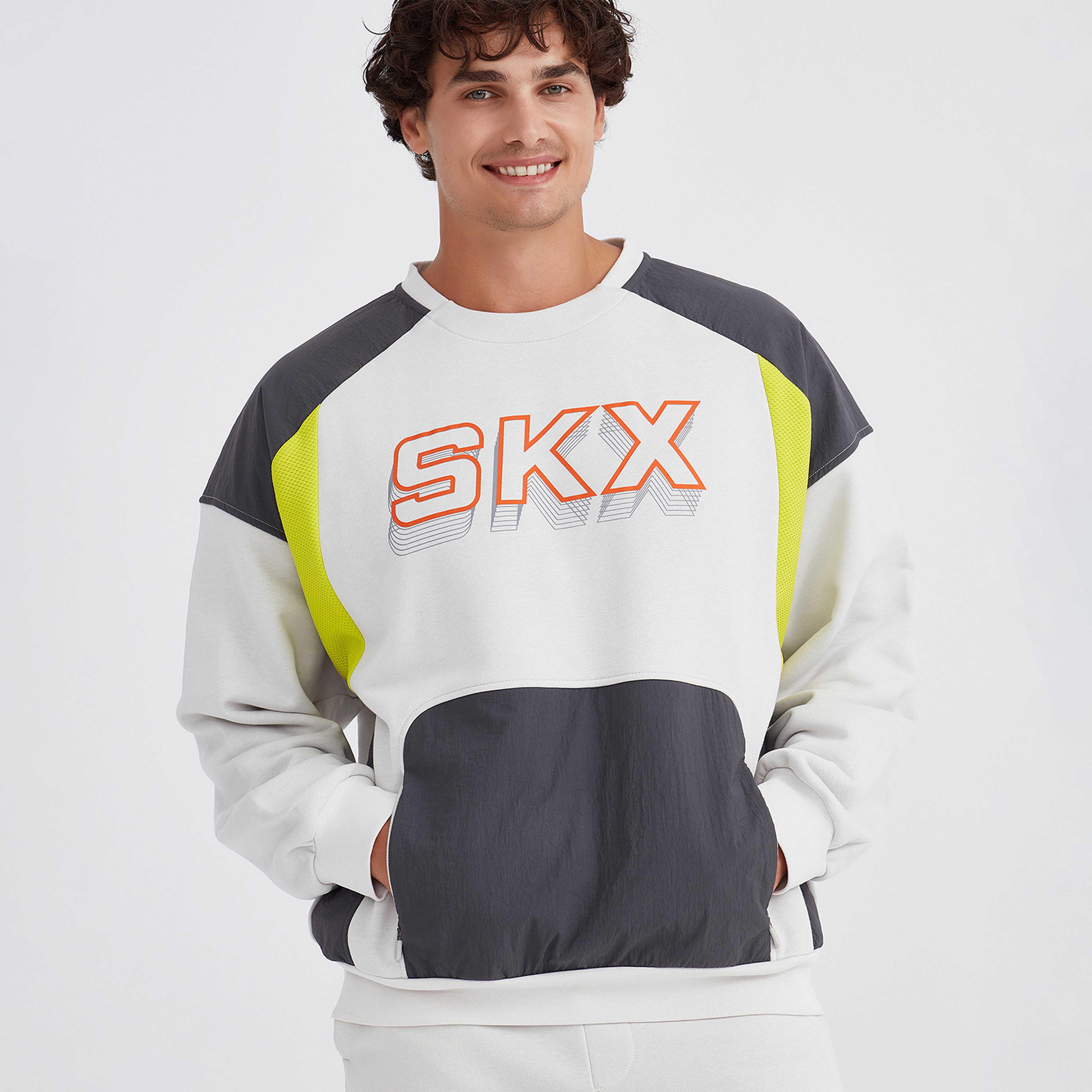 Skechers Lw Fleece Crew Neck Erkek Gri Sweatshirt