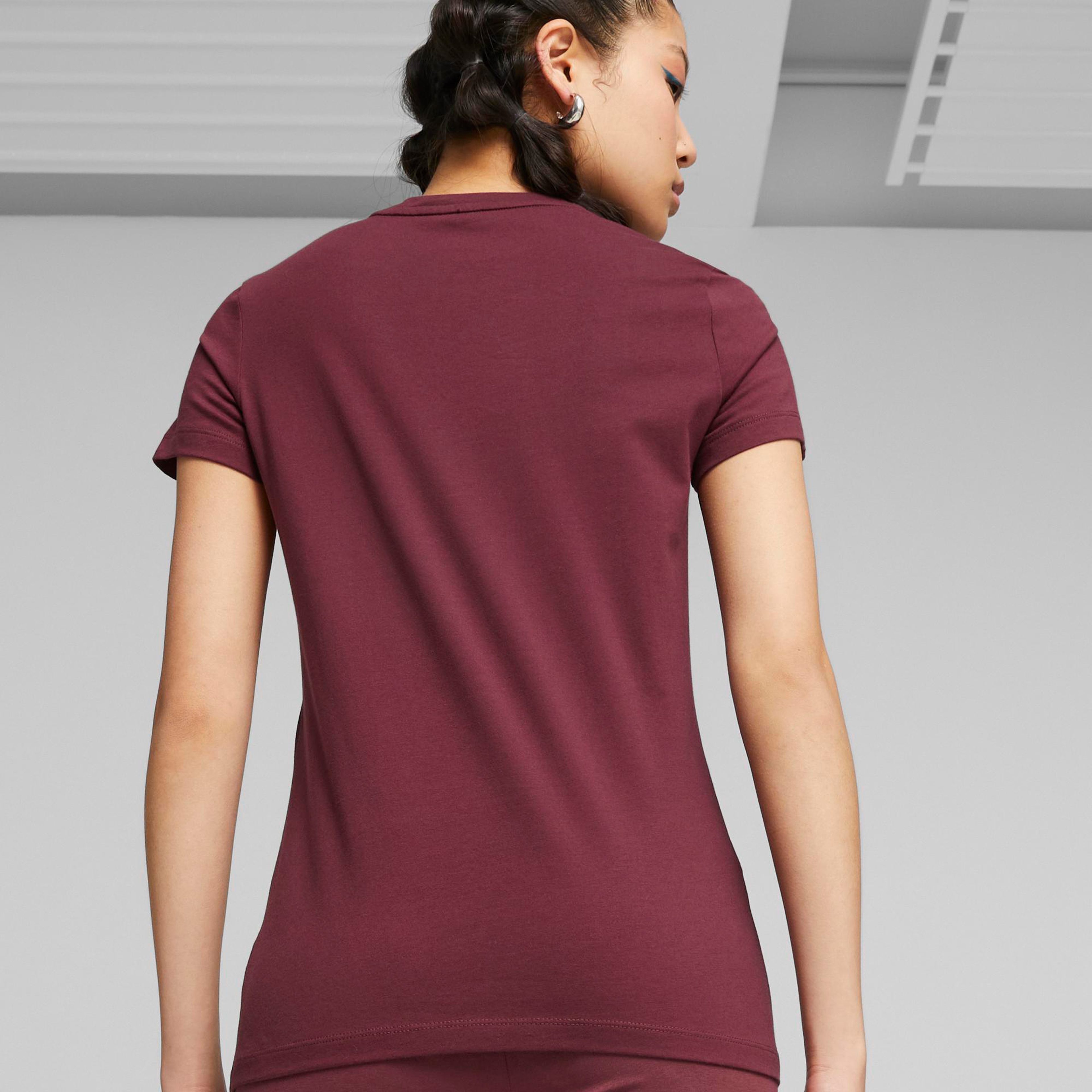 Puma Essentials Heather Kadın Kırmızı Günlük T-Shirt