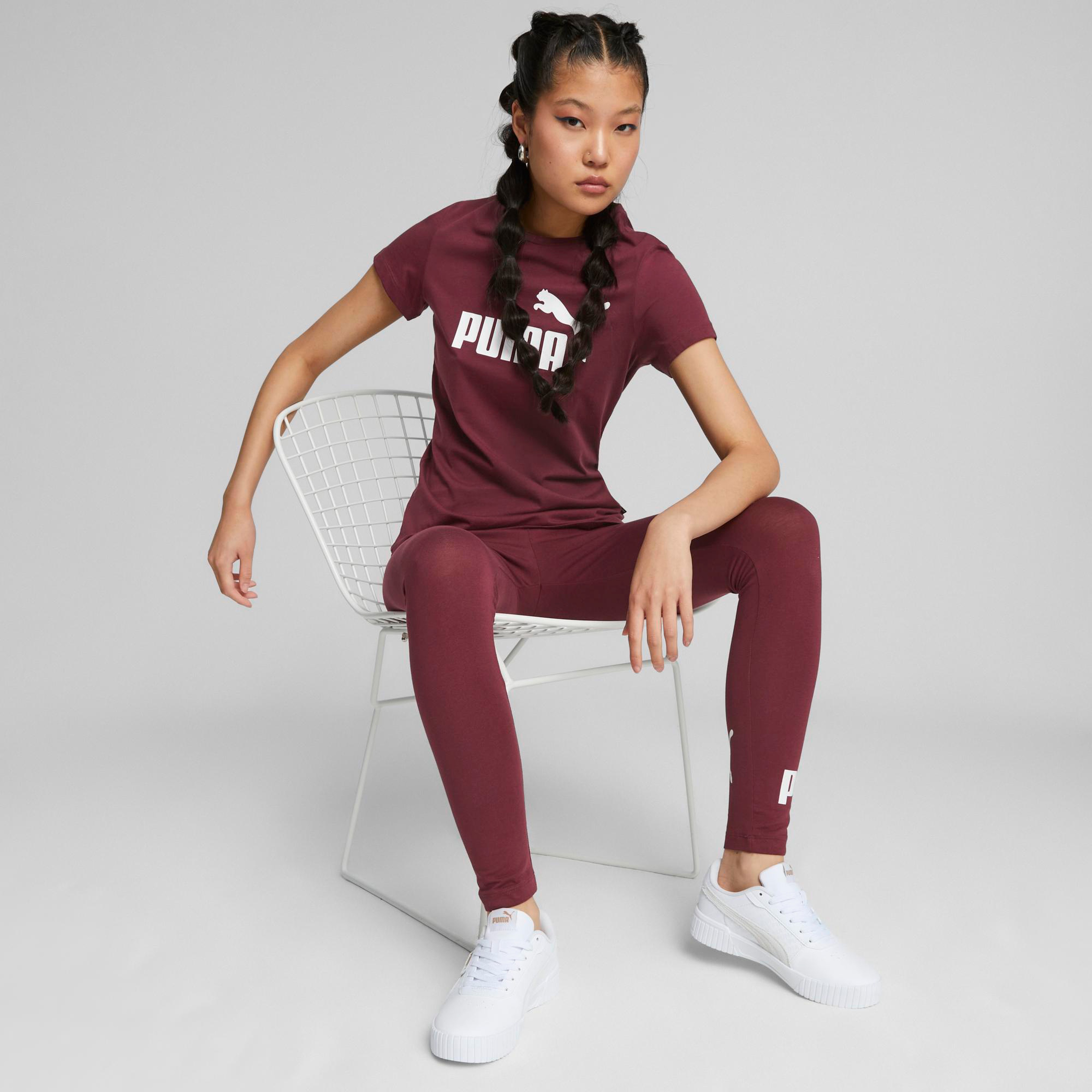 Puma Essentials Heather Kadın Kırmızı Günlük T-Shirt