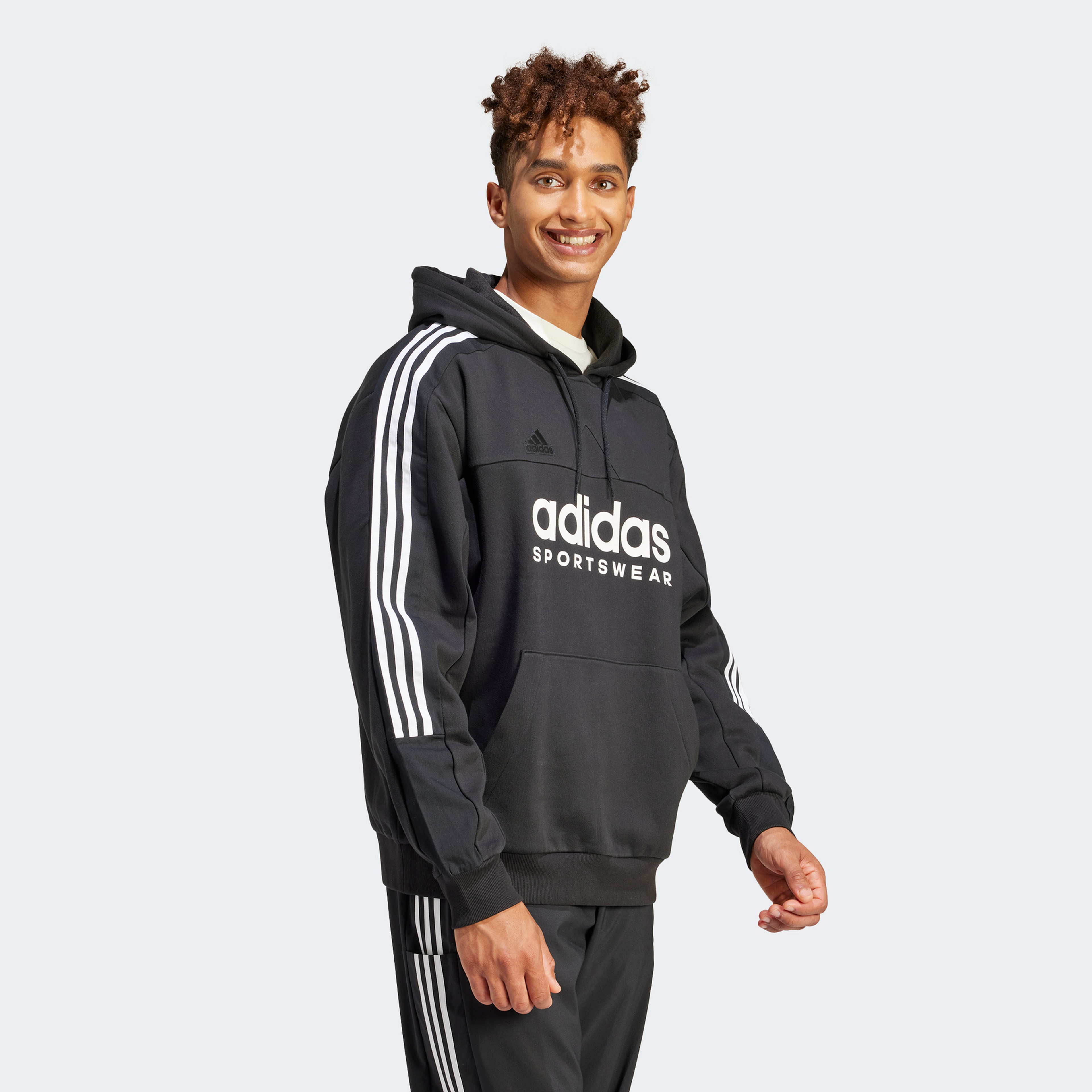 adidas  Tiro Hoodie Erkek Gri Günlük Sweatshirt