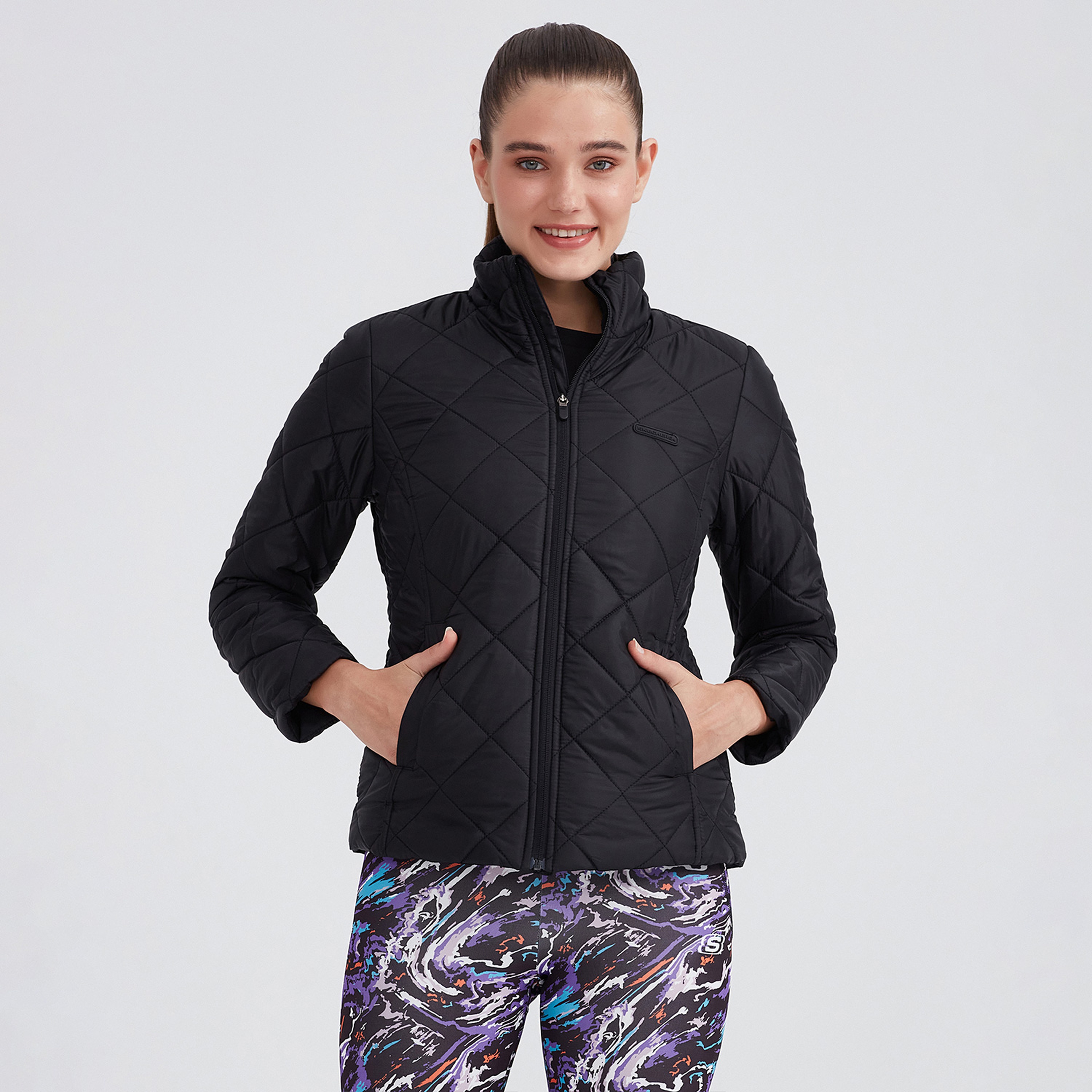 Skechers Outerwear Padded Kadın Siyah Günlük Mont