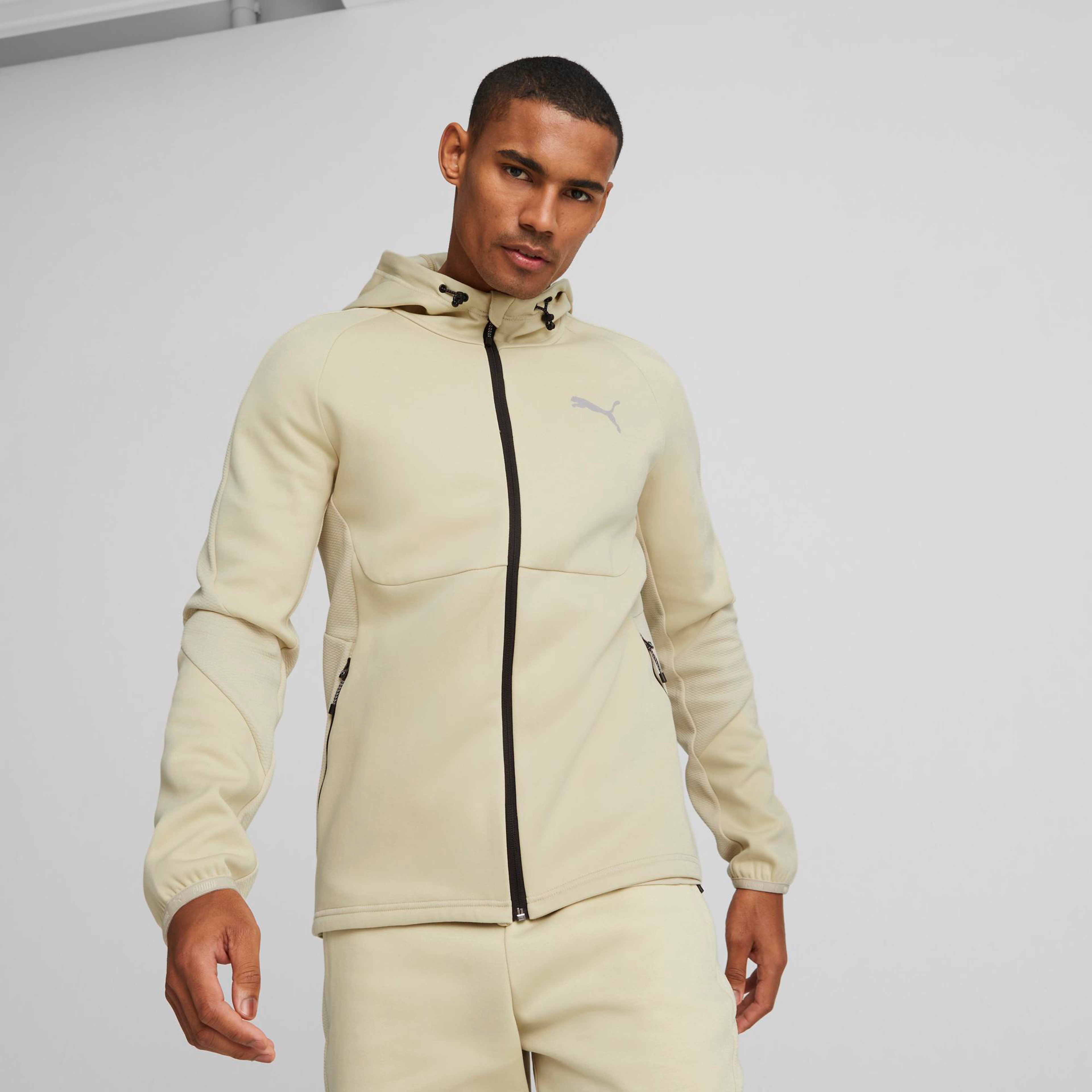Puma Evostrıpe Full-Zip Hoodi Erkek Bej Günlük Ceket