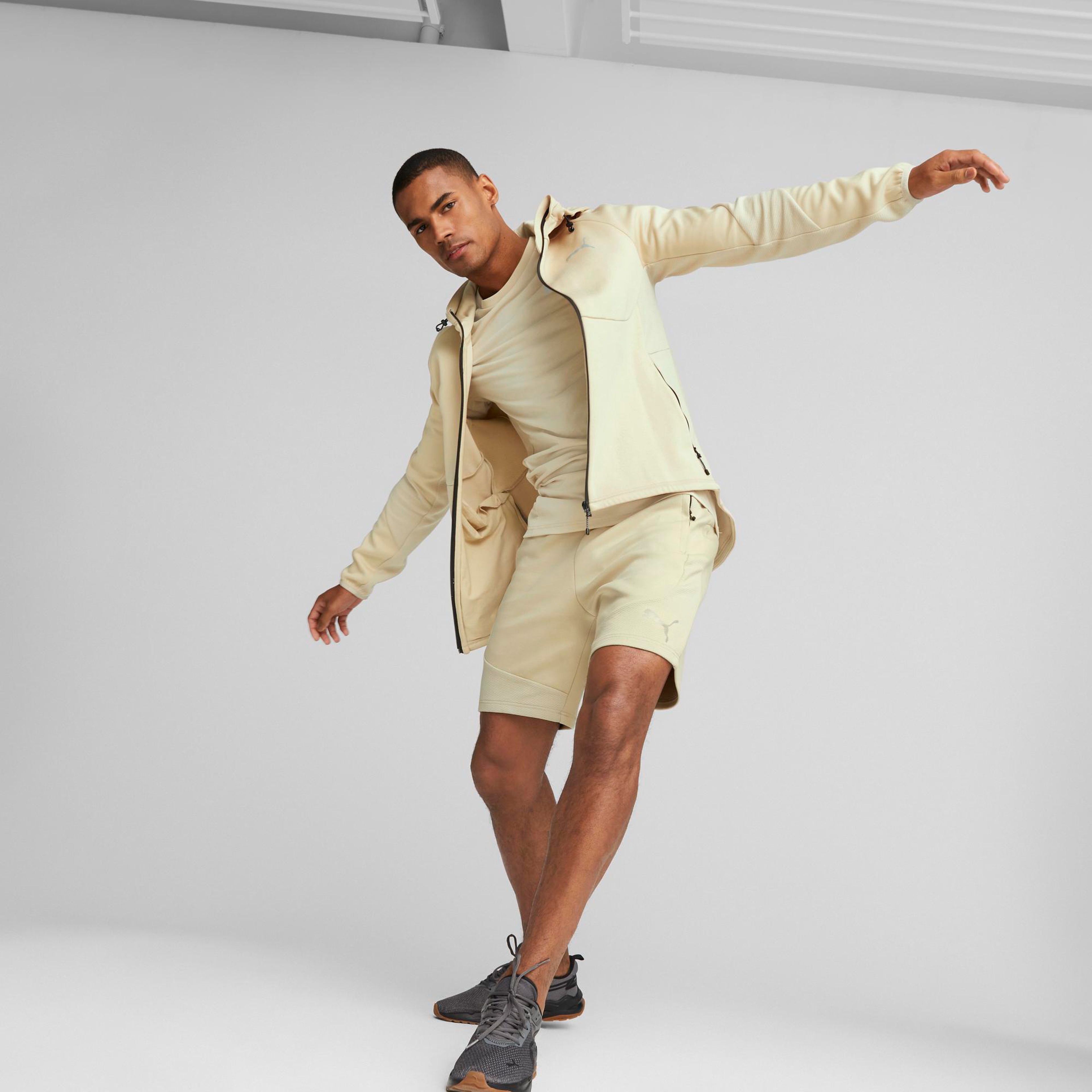 Puma Evostrıpe Full-Zip Hoodi Erkek Bej Günlük Ceket