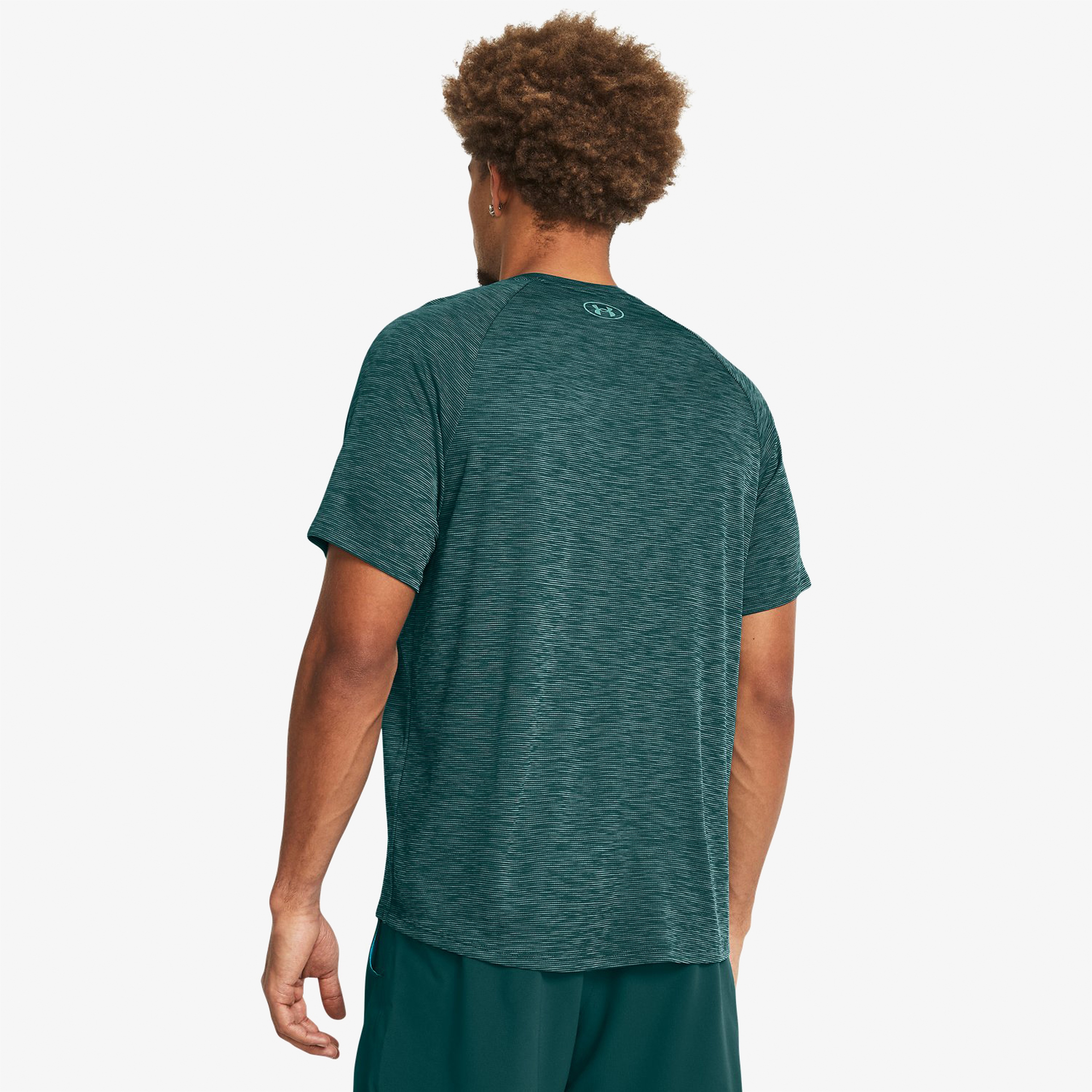 Under Armour Tech Textured Erkek Yeşil Antrenman T-Shirt