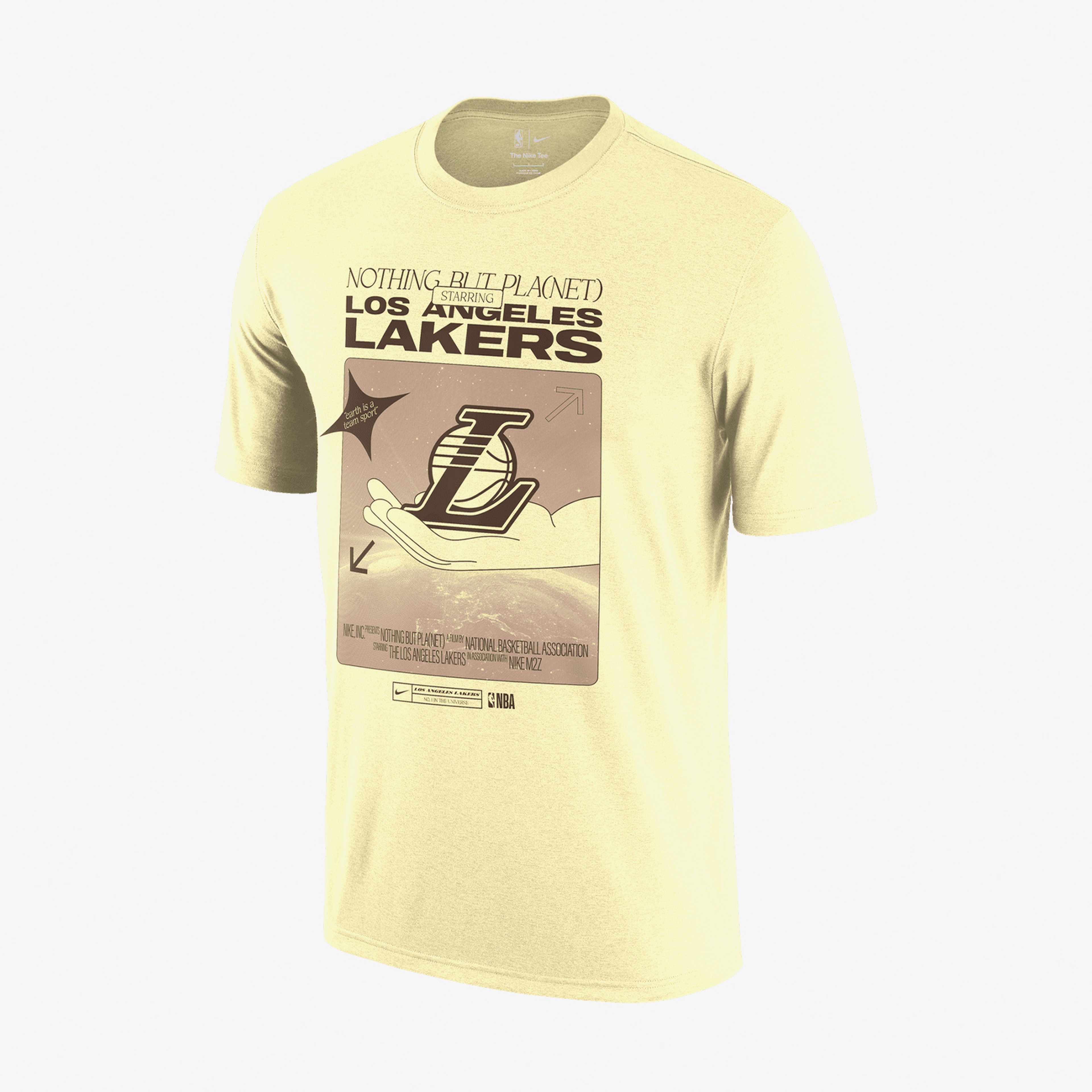 Nike NBA Los Angeles Lakers Erkek Sarı Günlük T-Shirt
