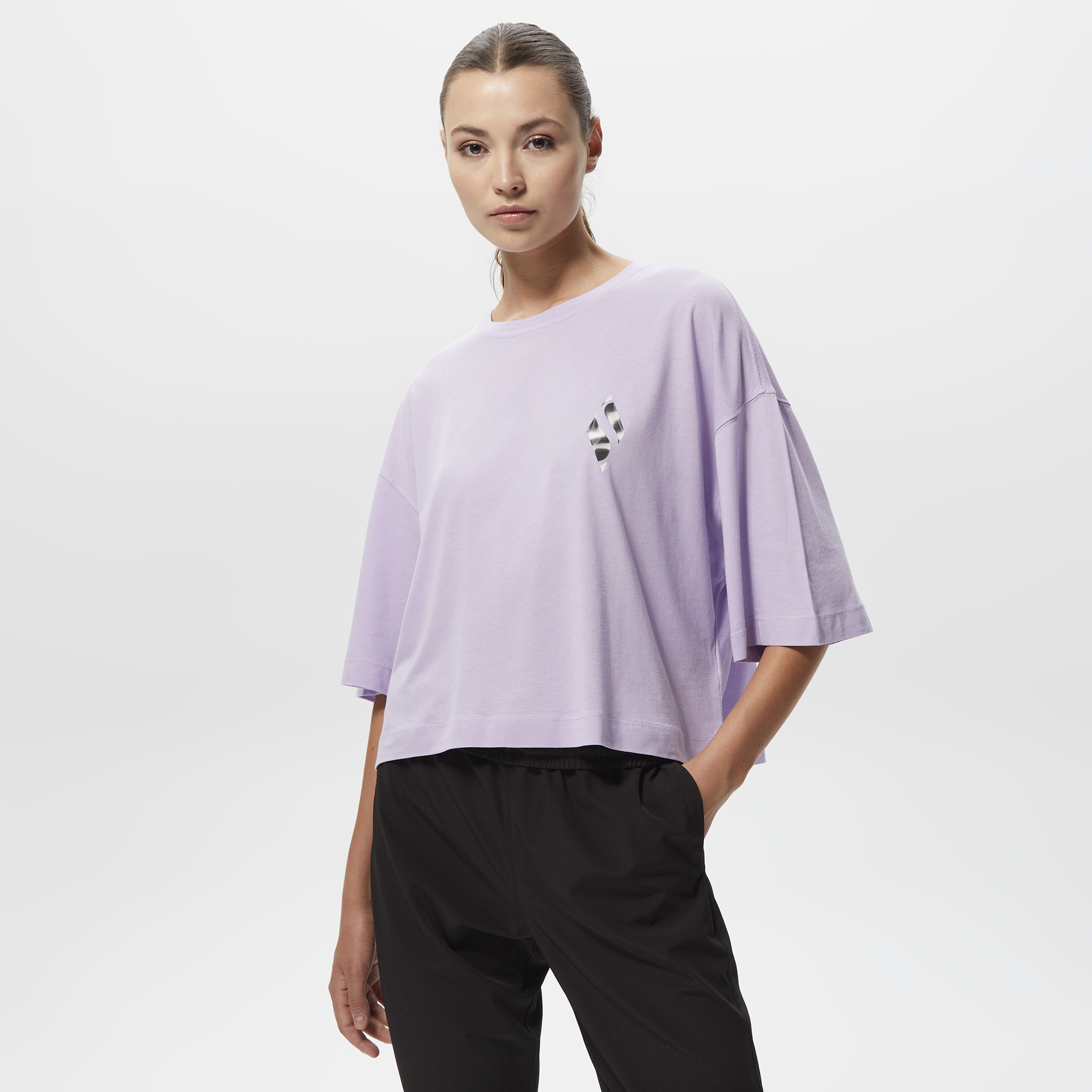 Skechers W Graphic Tee Crew Neck Kadın Mor T-Shirt