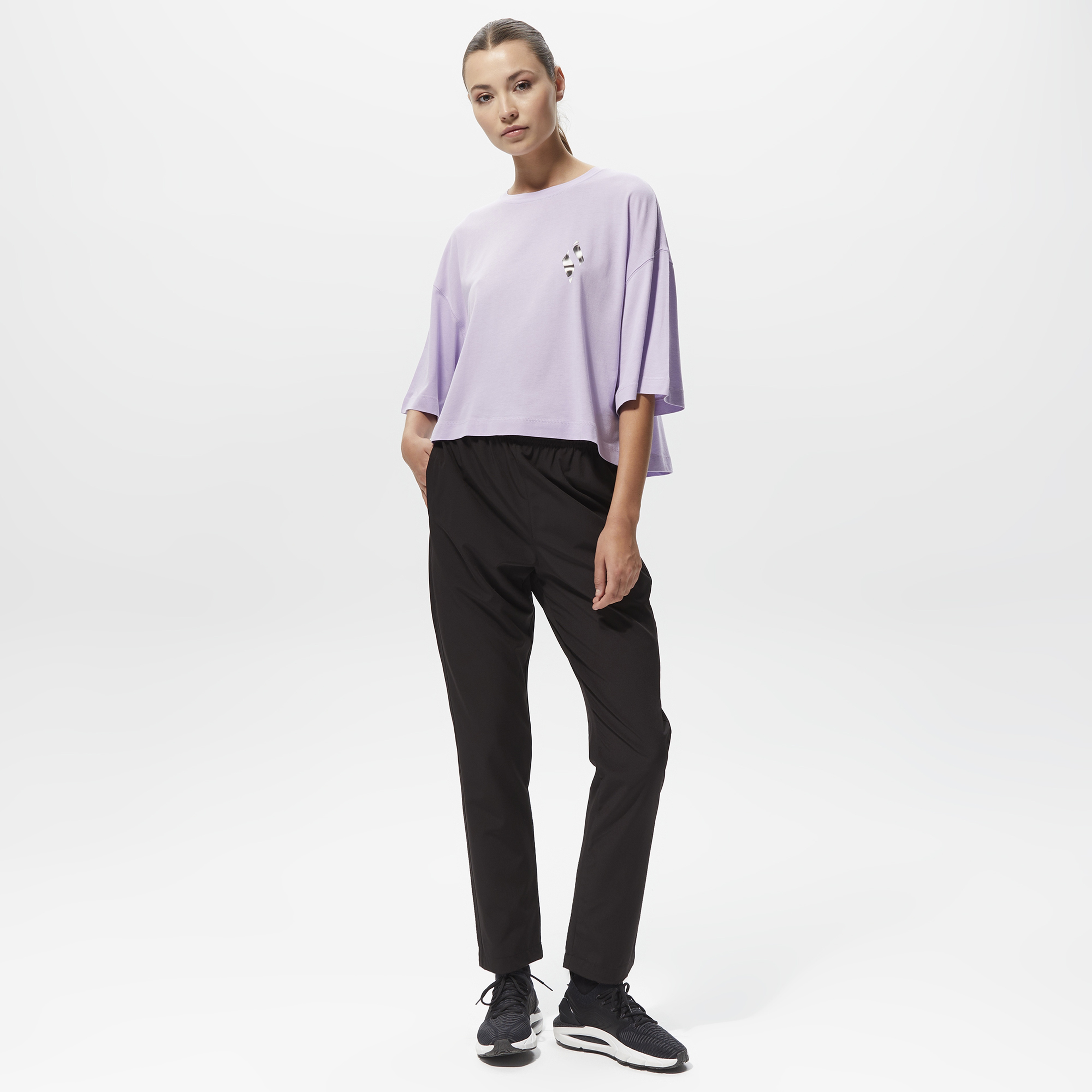 Skechers W Graphic Tee Crew Neck Kadın Mor T-Shirt