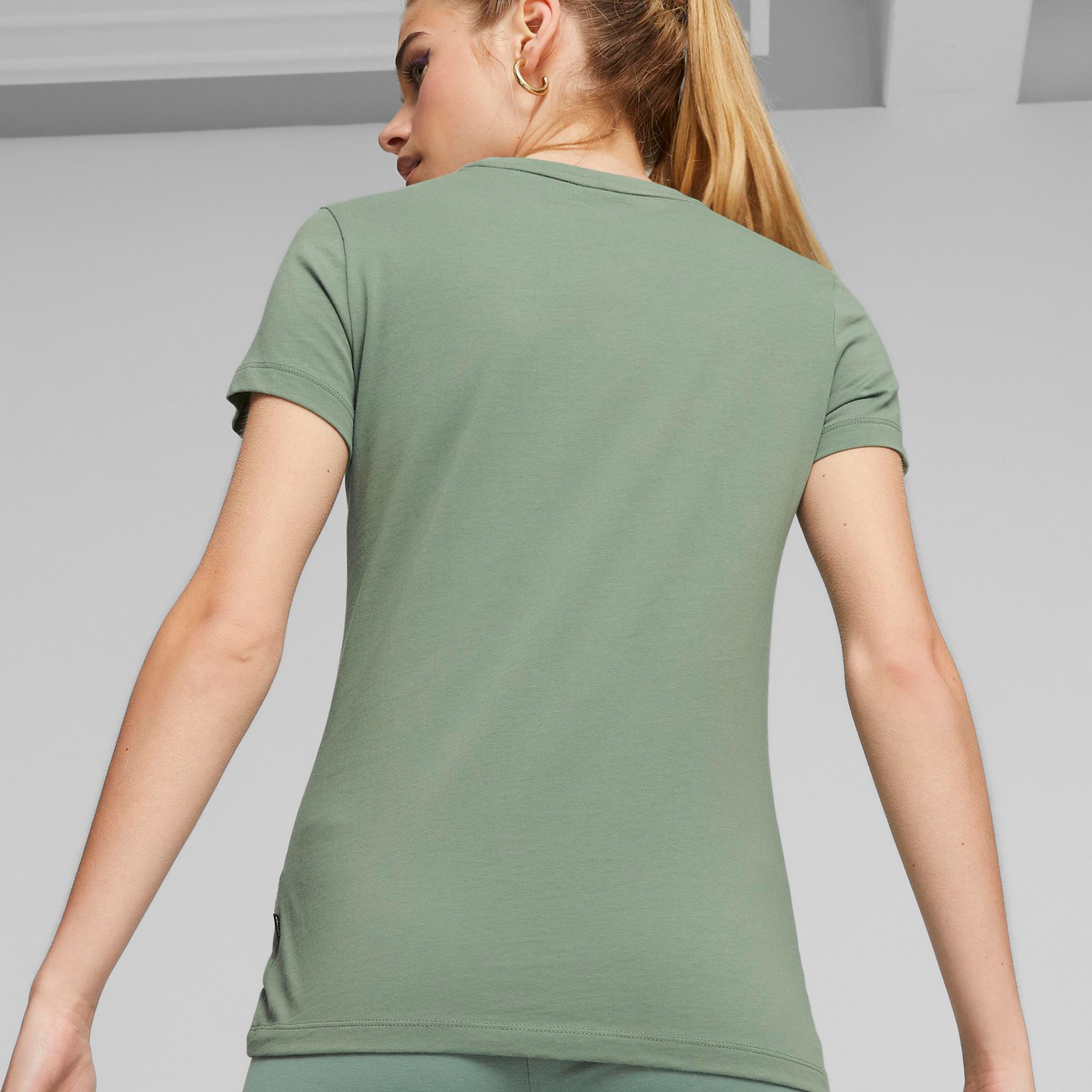 Puma Essentials Heather Kadın Yeşil Günlük T-Shirt