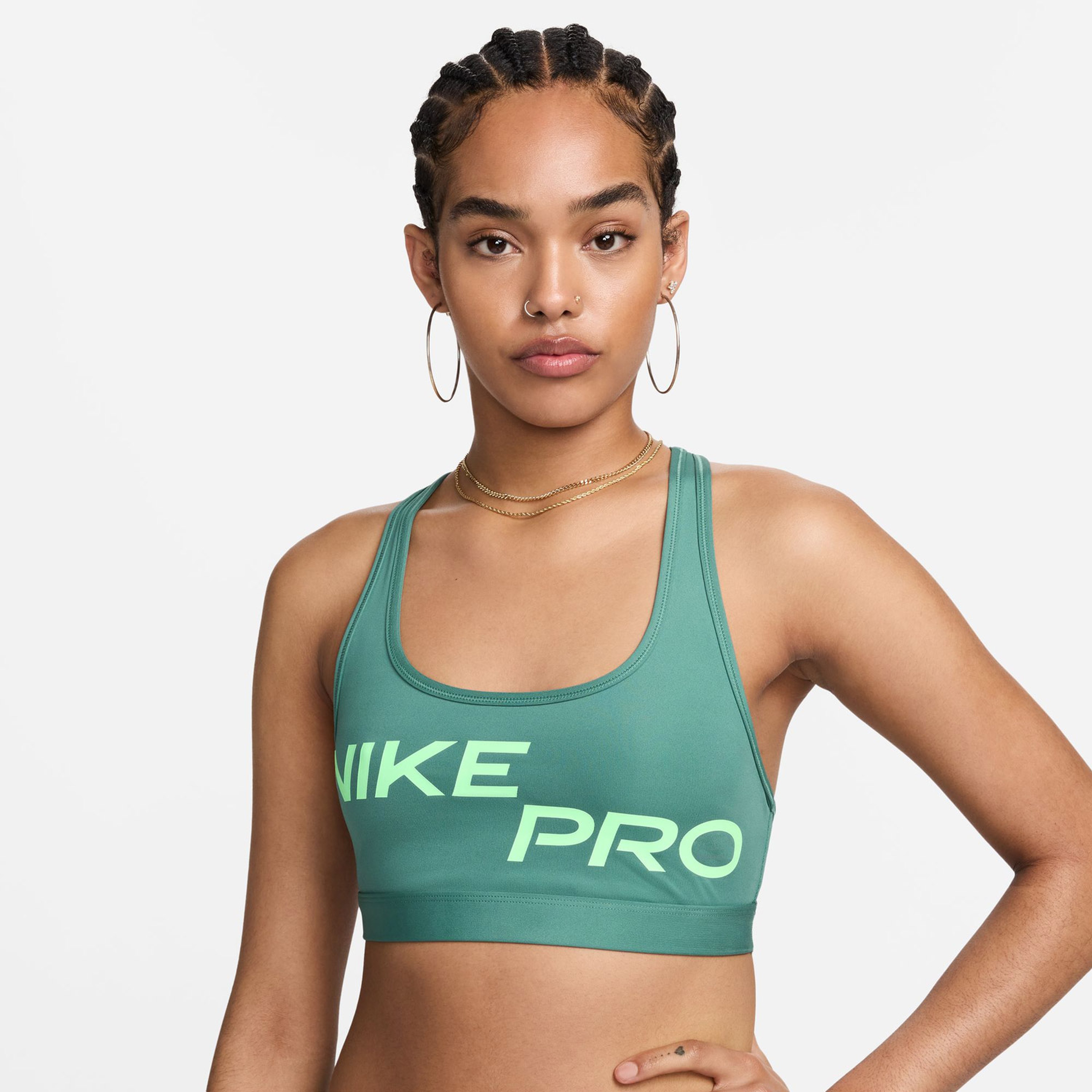 Nike Pro Swoosh Light Support Kadın Yeşil Antrenman Bra