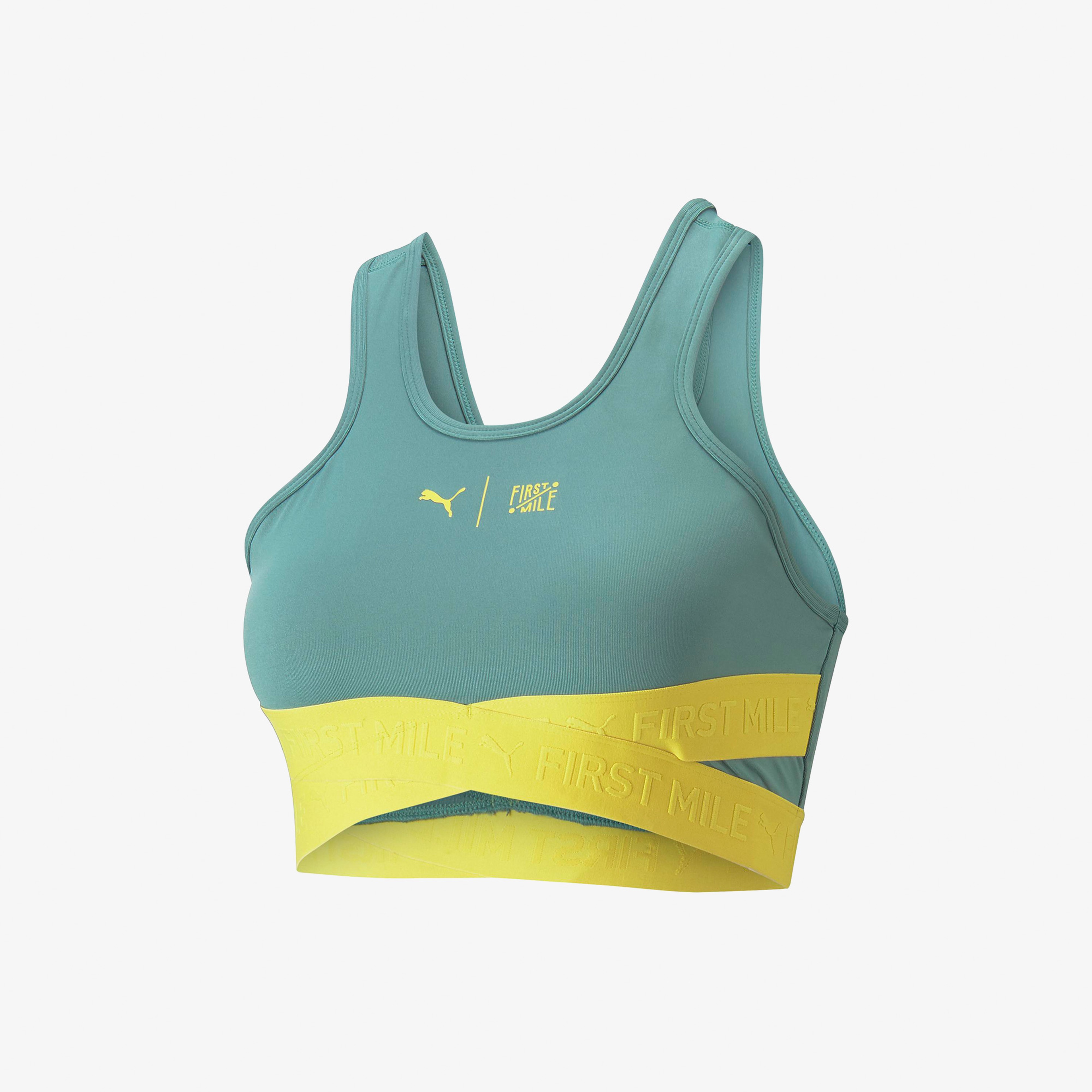 Puma First Mile High Impact Kadın Yeşil Günlük Bra