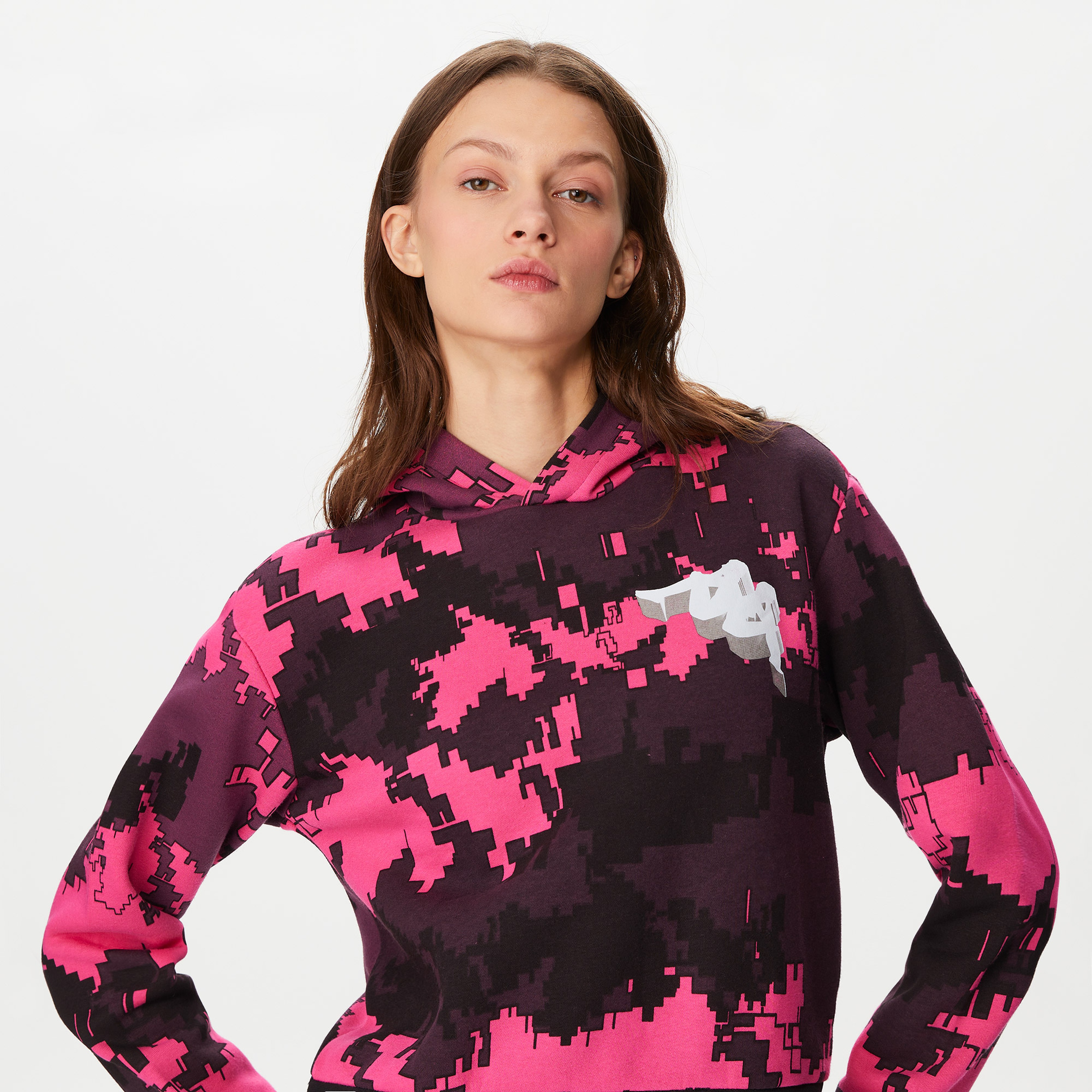 Kappa Authentic Graphik Grace Kadın Pembe Günlük Sweatshirt