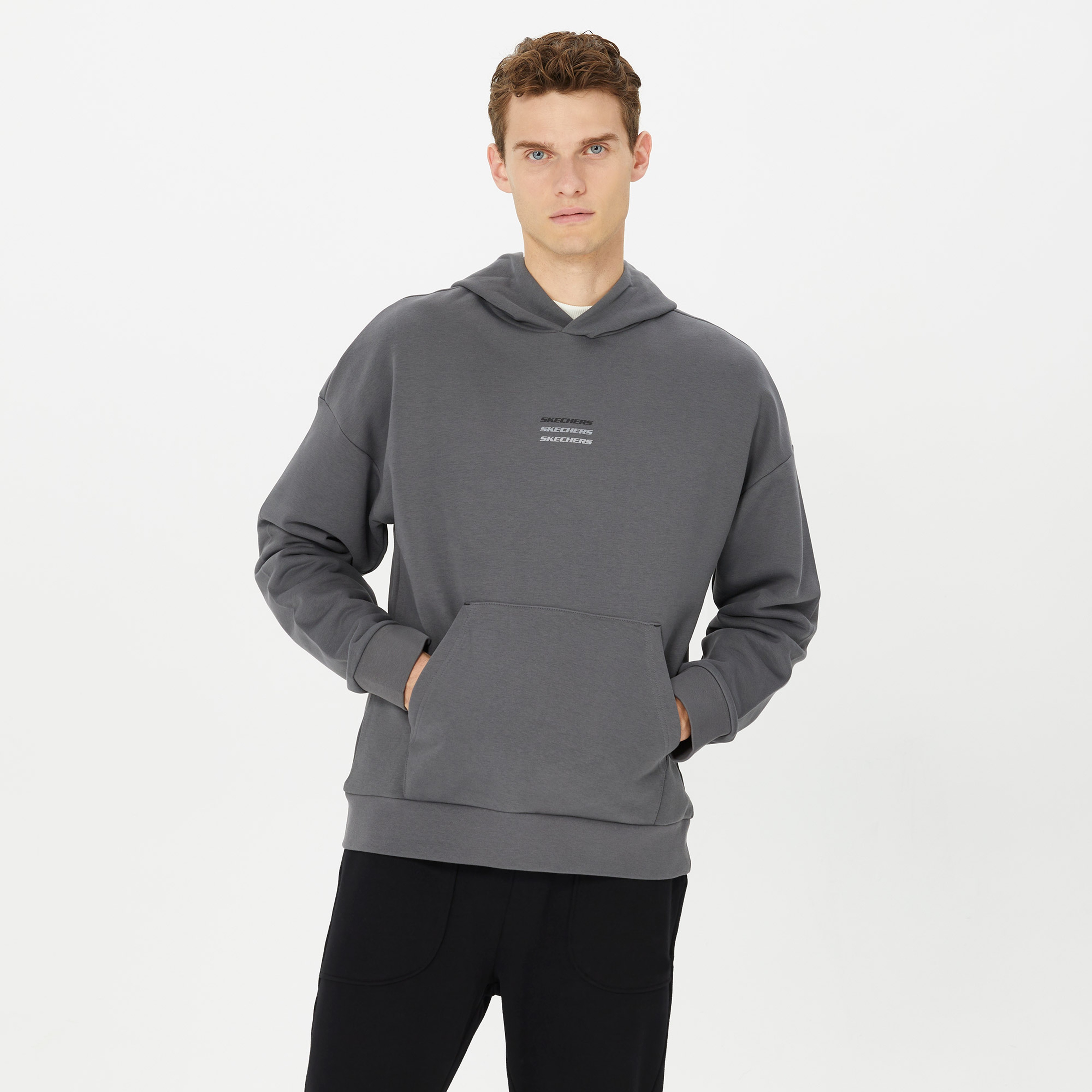 Skechers M Essential Erkek Gri Günlük Sweatshirt
