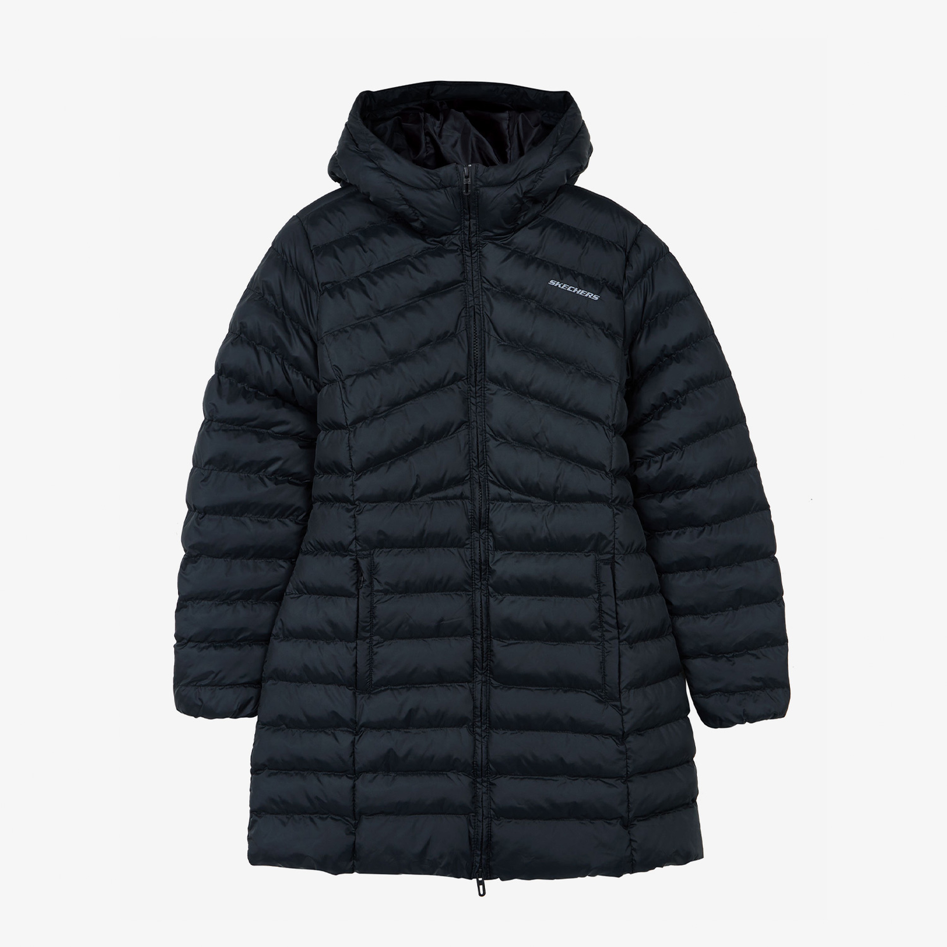 Skechers Essential Maxi Length Kadın Siyah Günlük Mont