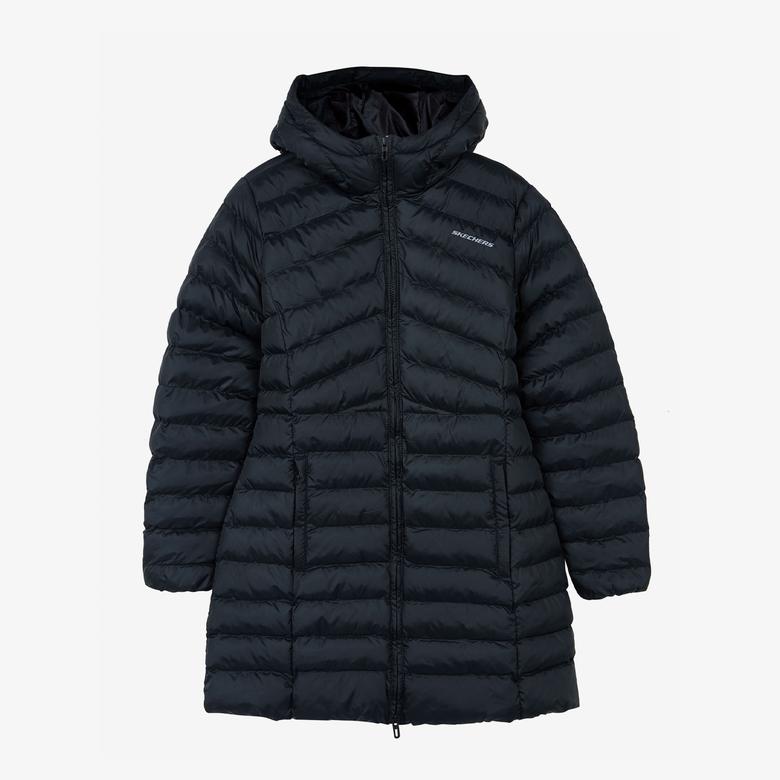 Skechers Essential Maxi Length Kadın Siyah Günlük Mont