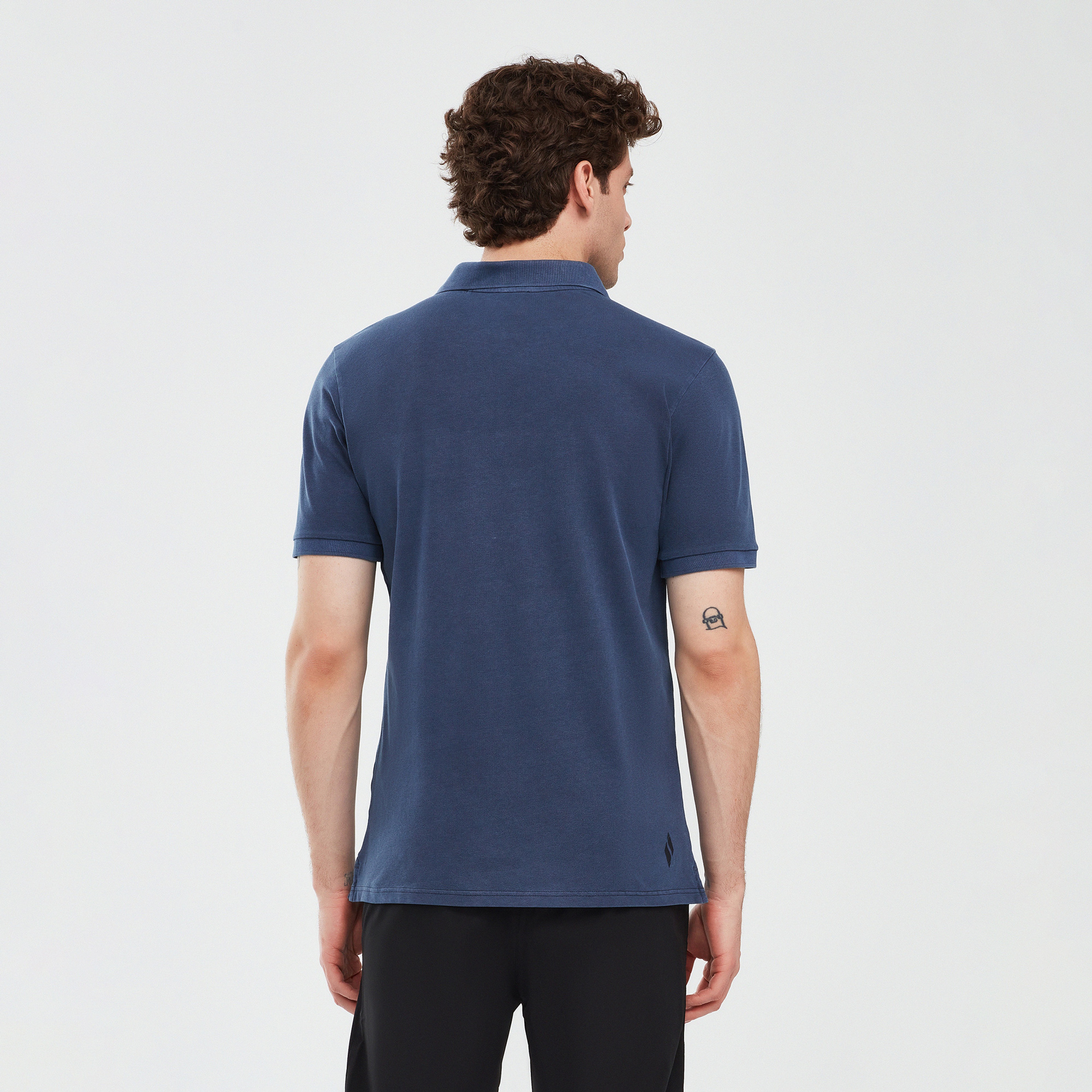 Skechers Organic Erkek Mavi Günlük Polo T-Shirt